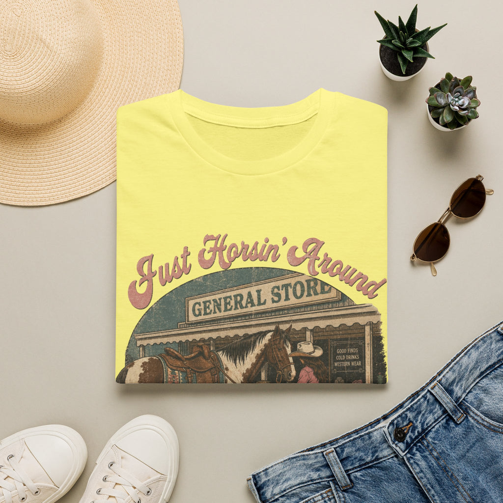 Just Horsin' Around T‑Shirt — Vintage Western General Store Graphic