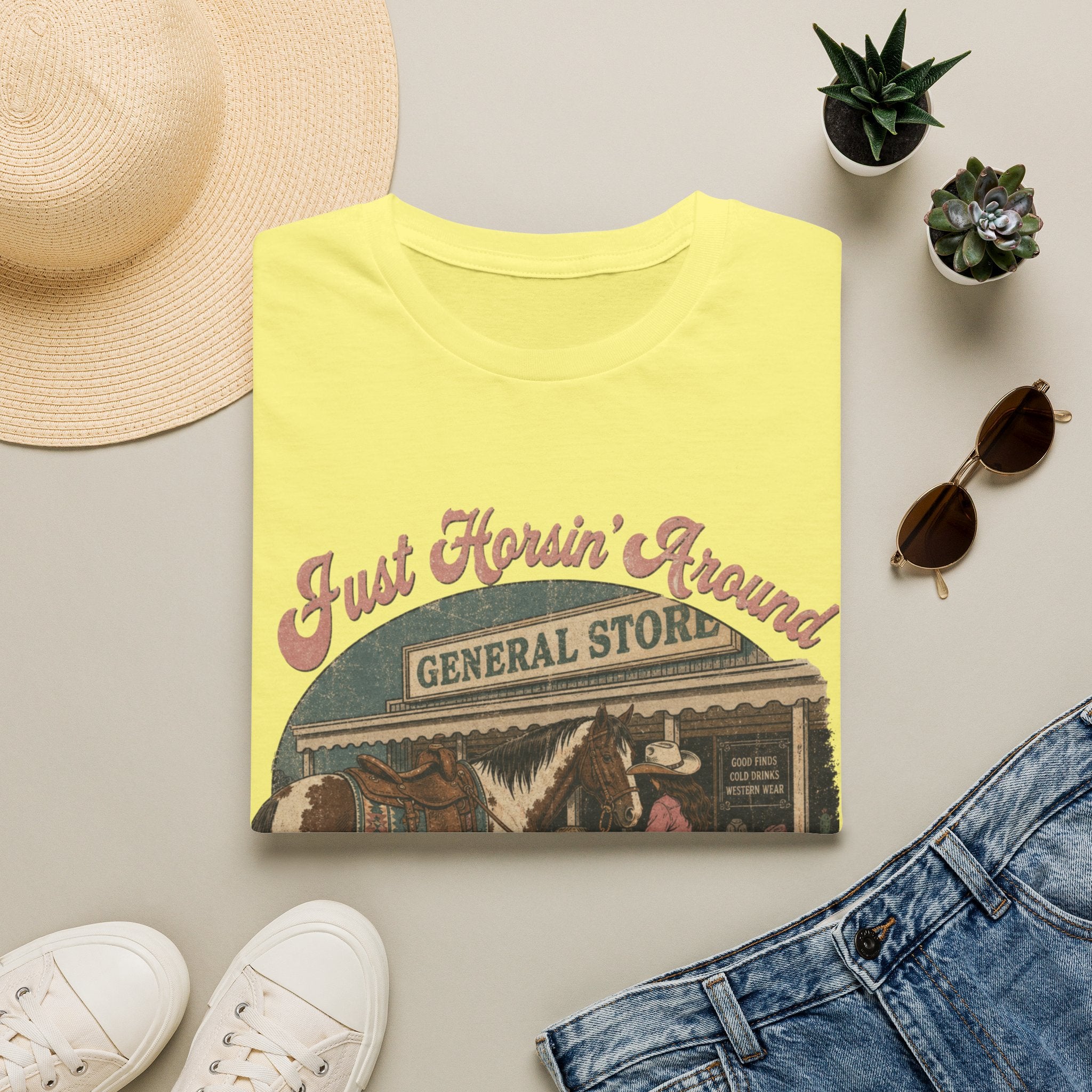 Just Horsin' Around T‑Shirt — Vintage Western General Store Graphic