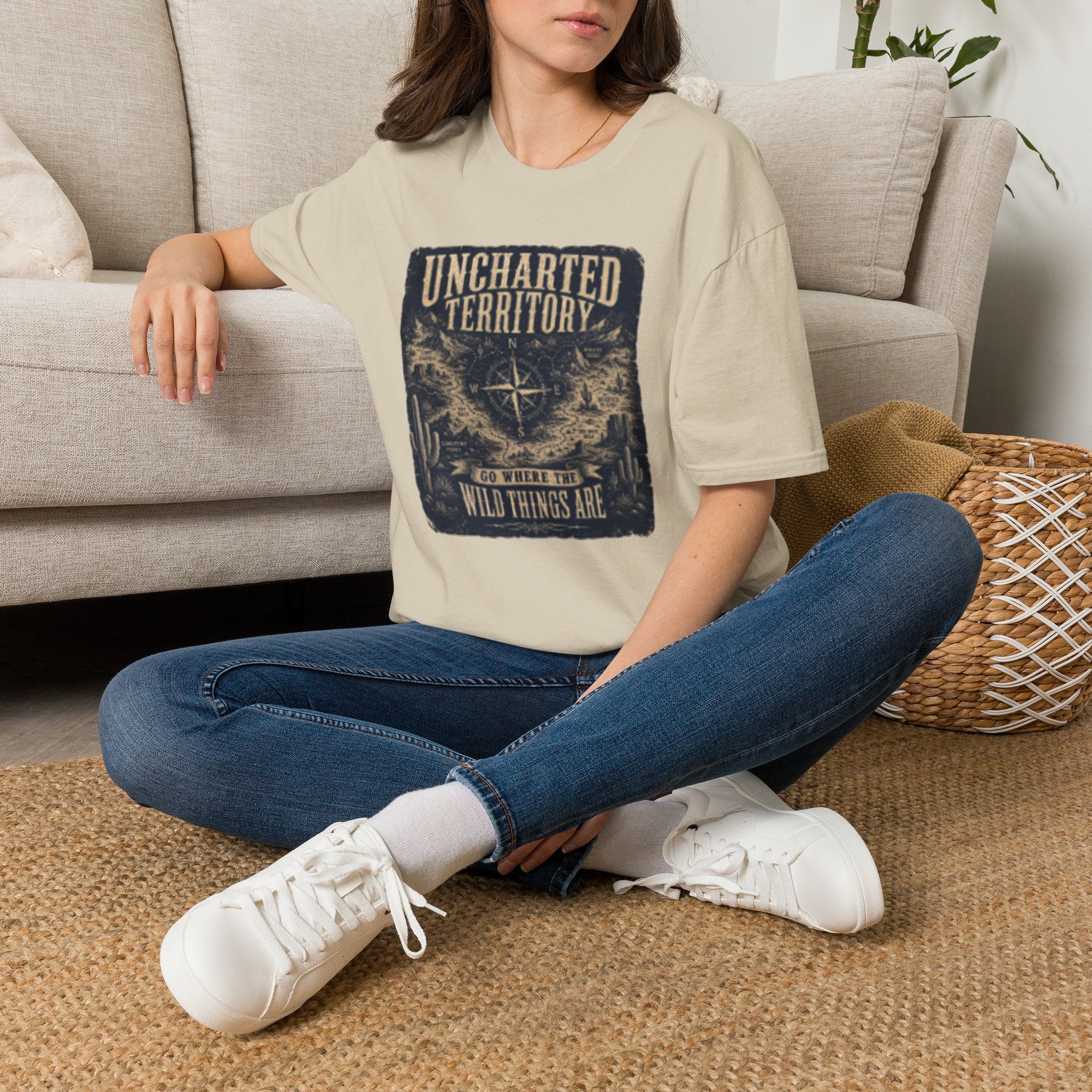 Uncharted Territory Compass Graphic T-Shirt — Adventure Explorer Tee
