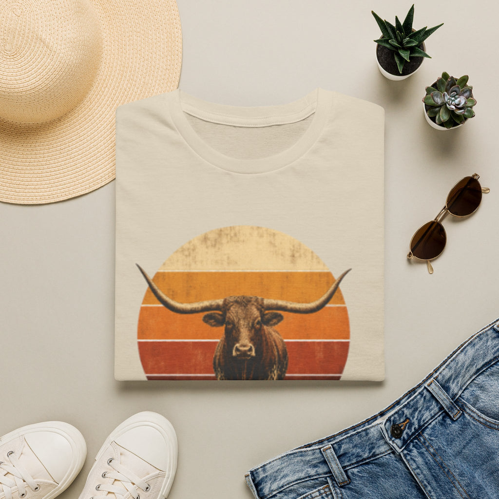 Longhorn Bull Retro Sunset T-Shirt
