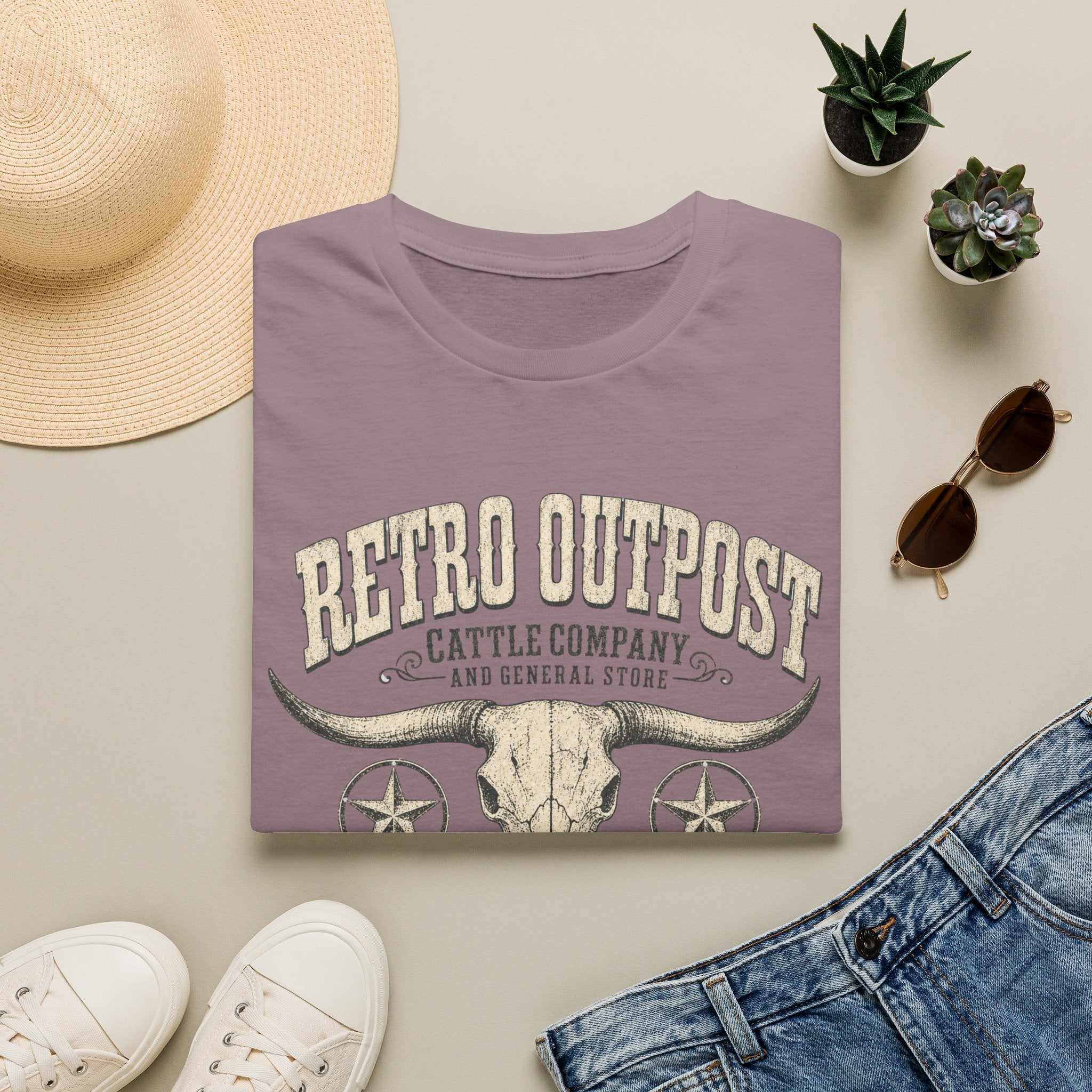 Retro Outpost T-Shirt — Vintage Cattle Company Skull Design