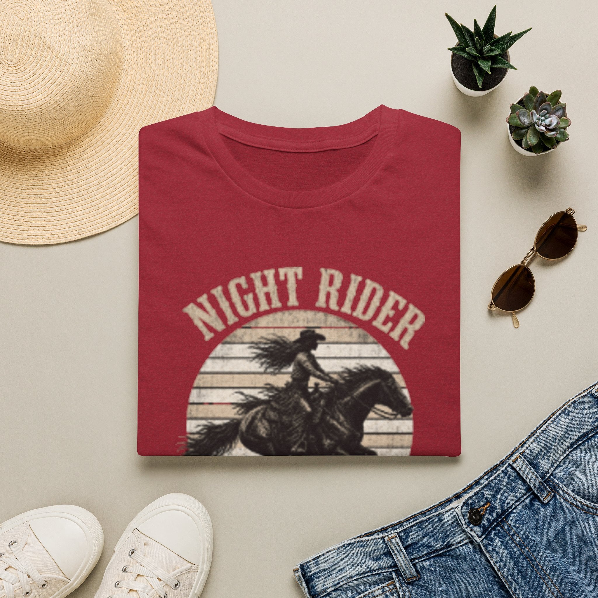 Night Rider Western Horse T-Shirt — Vintage Cowboy Equestrian Tee