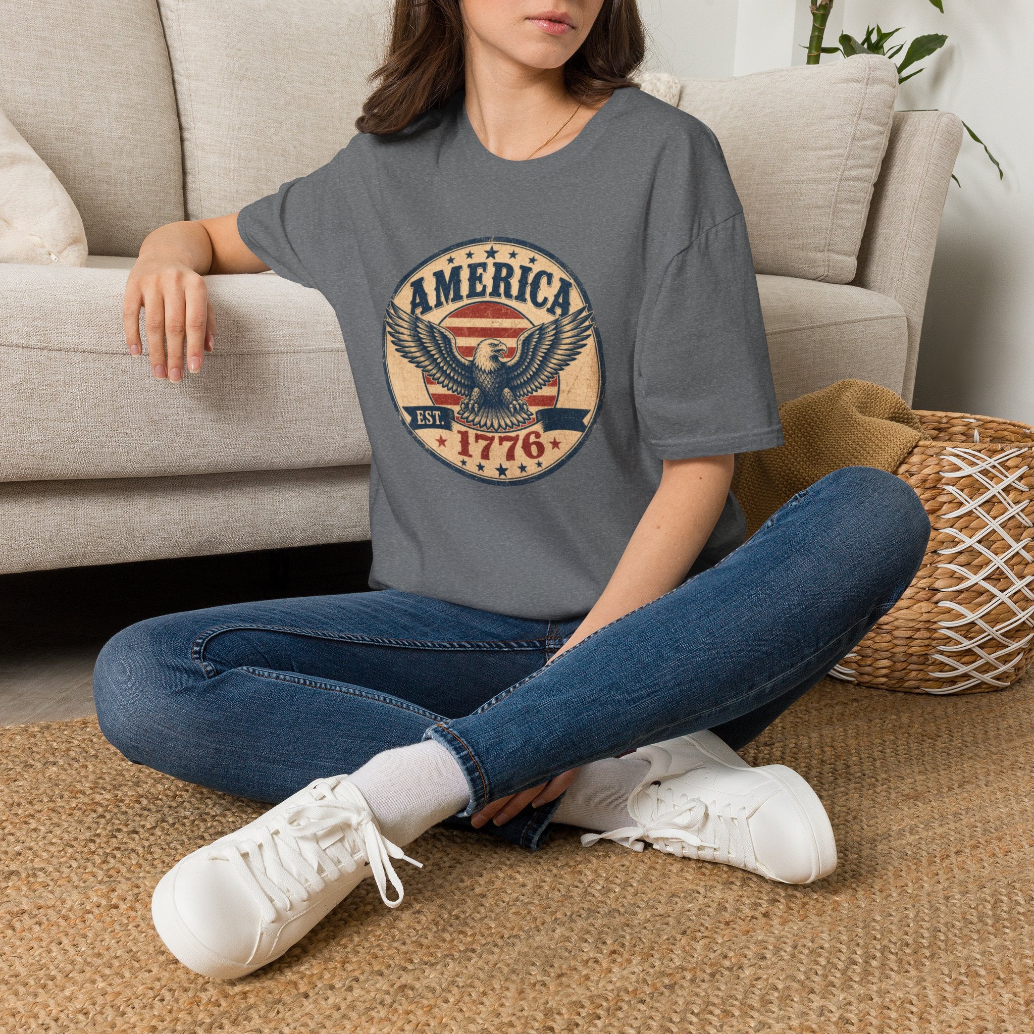 America 1776 Eagle T-Shirt — Vintage Patriotic Graphic Tee