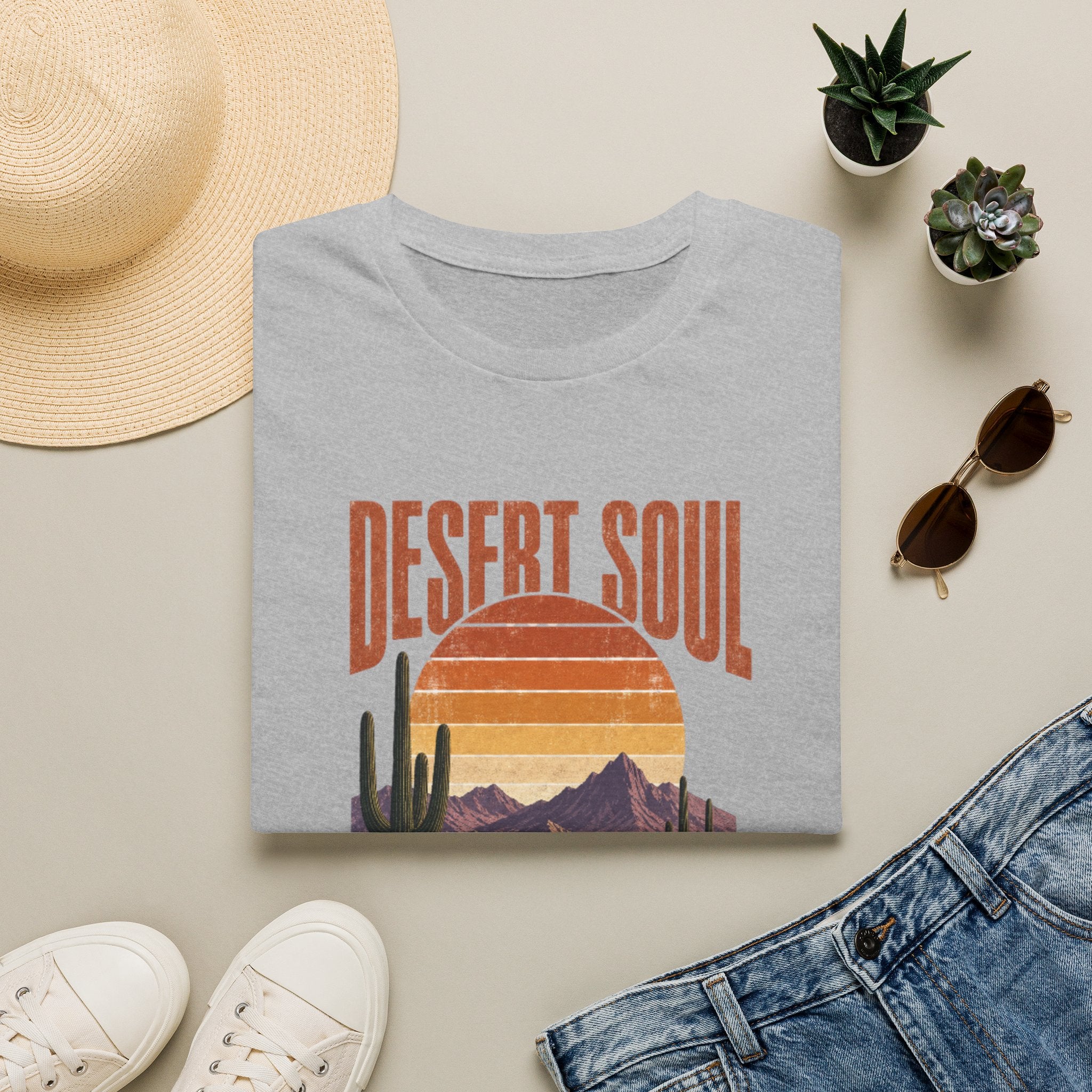 Desert Soul T‑Shirt — Vintage Sunset Cactus Tee