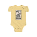 Infant Bodysuit — "Masked Not Sassy" Raccoon Baby Onesie, Cute Woodland Animal Gift