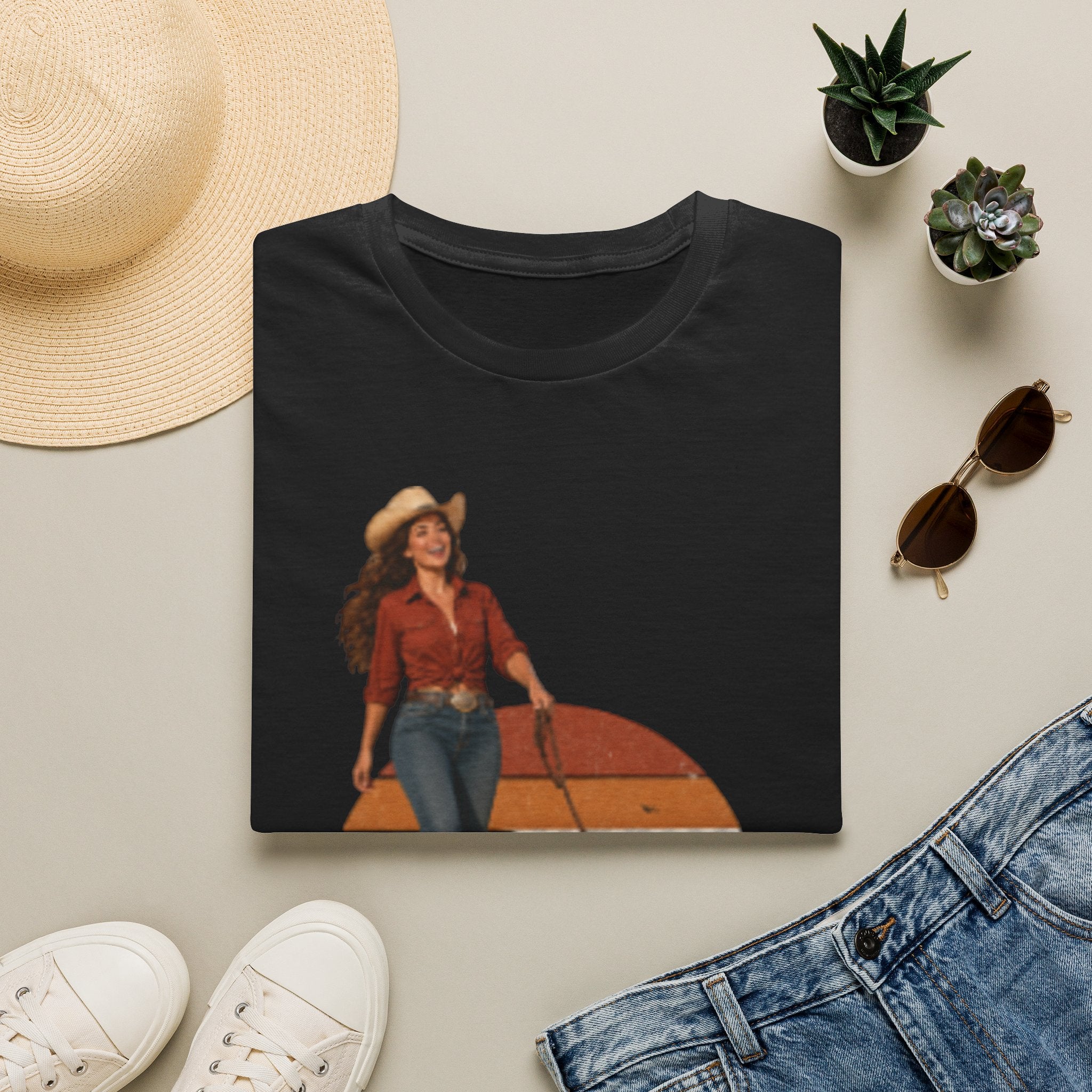 Dog Mom Western T-Shirt — Retro Cowgirl with Dog Graphic