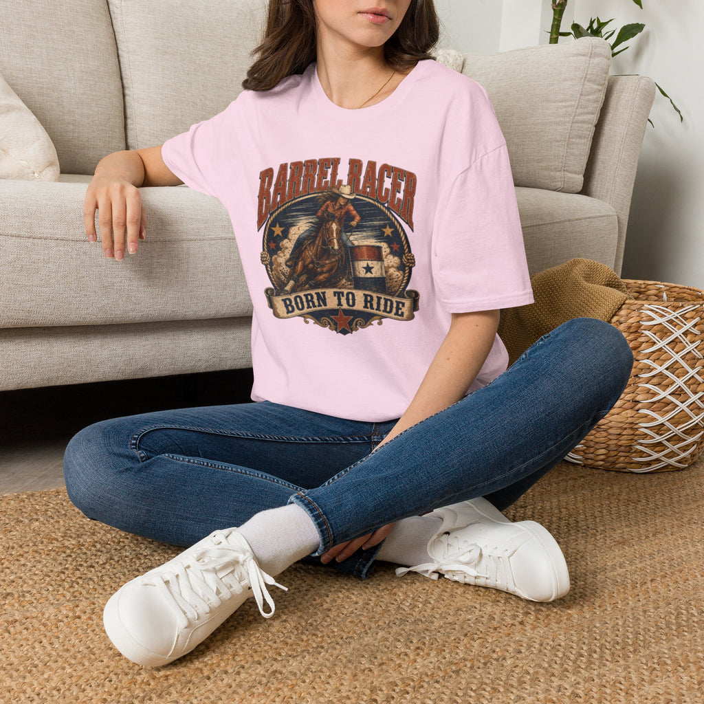 Barrel Racer T-Shirt — Vintage 'Born to Ride' Rodeo Graphic Tee