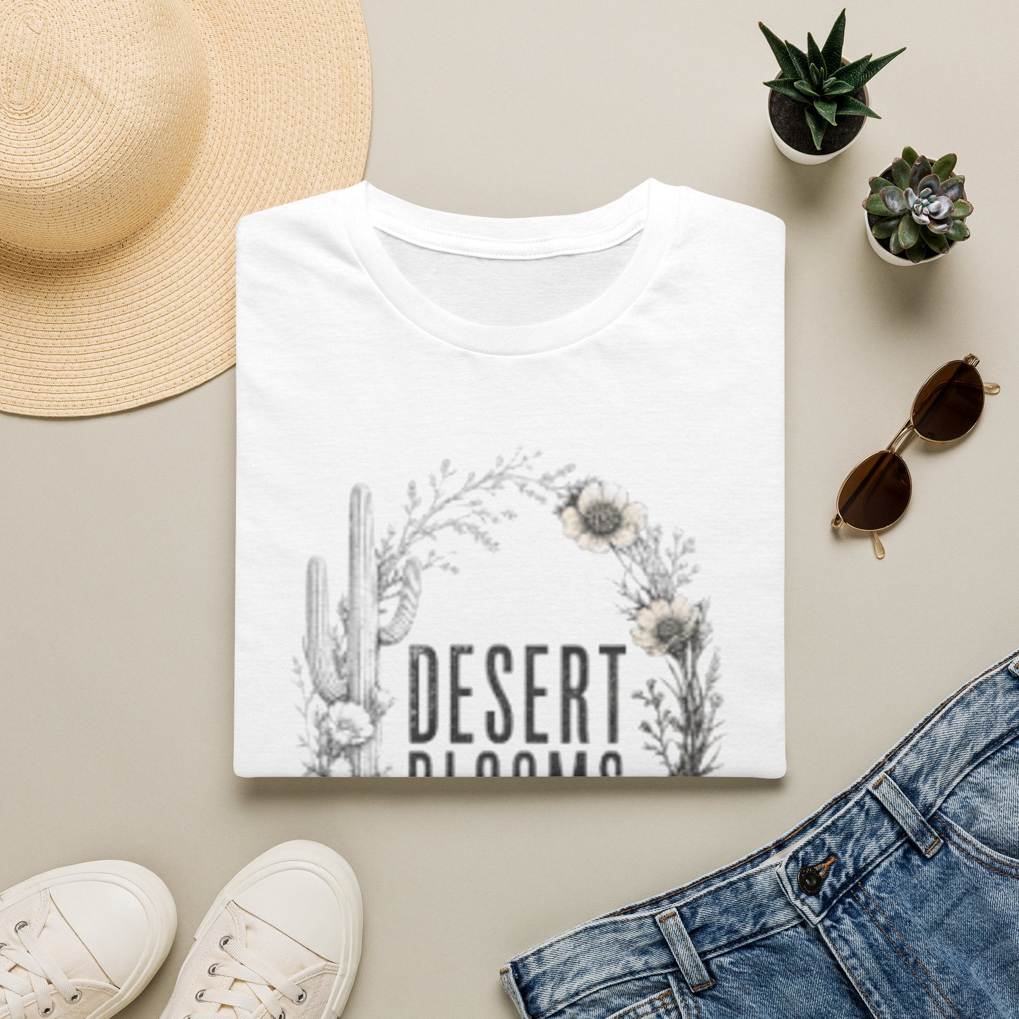 Desert Blooms T-Shirt — Floral Cactus Boho Tee