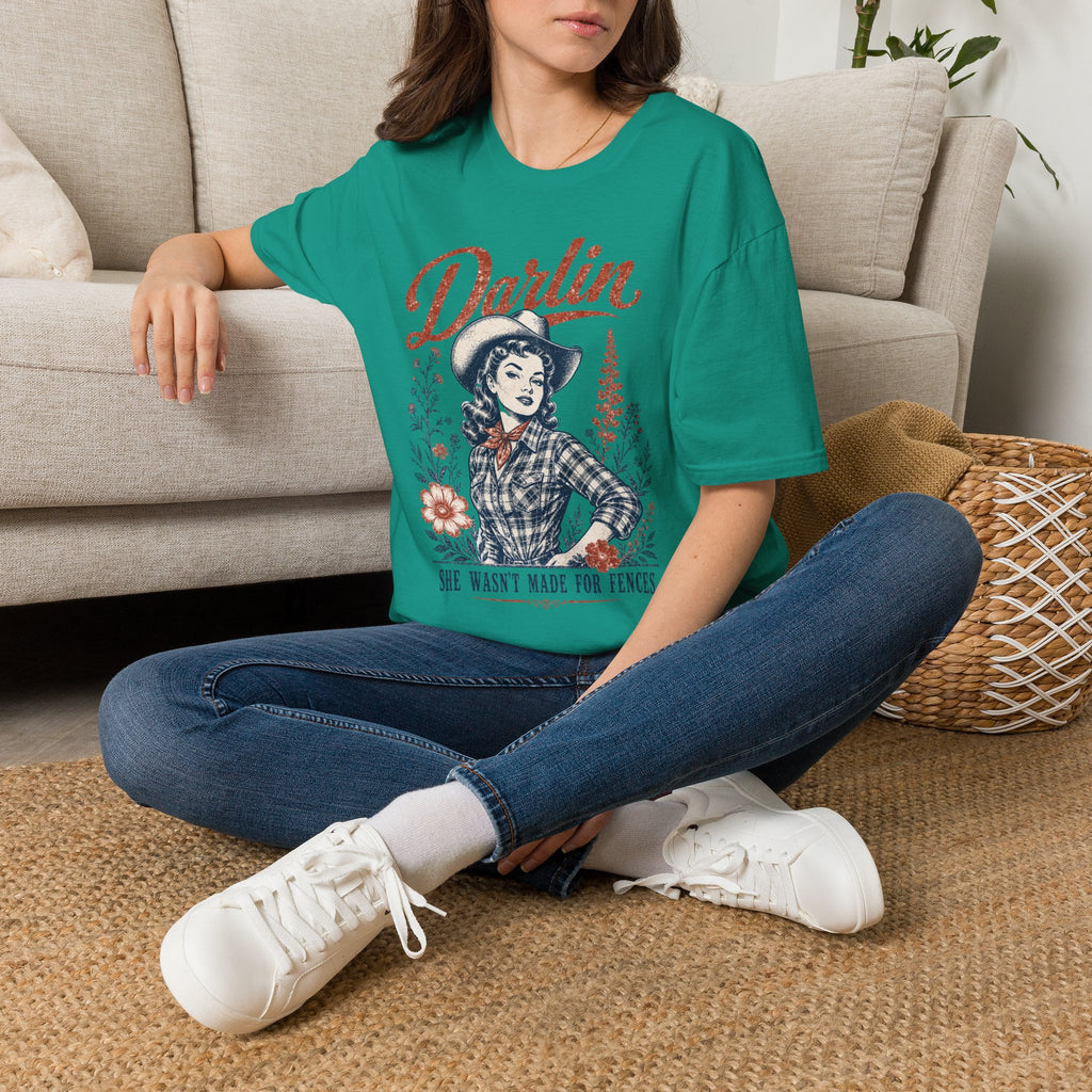 Darlin' Cowgirl T‑Shirt — Retro Western Graphic Tee ('Darlin' text)