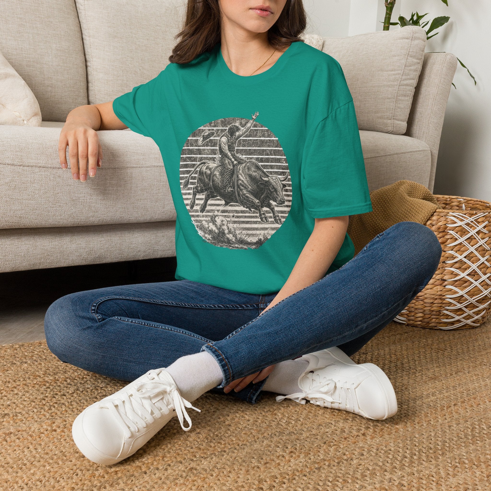 Bull Rider T-Shirt — Vintage Rodeo Western Graphic Tee