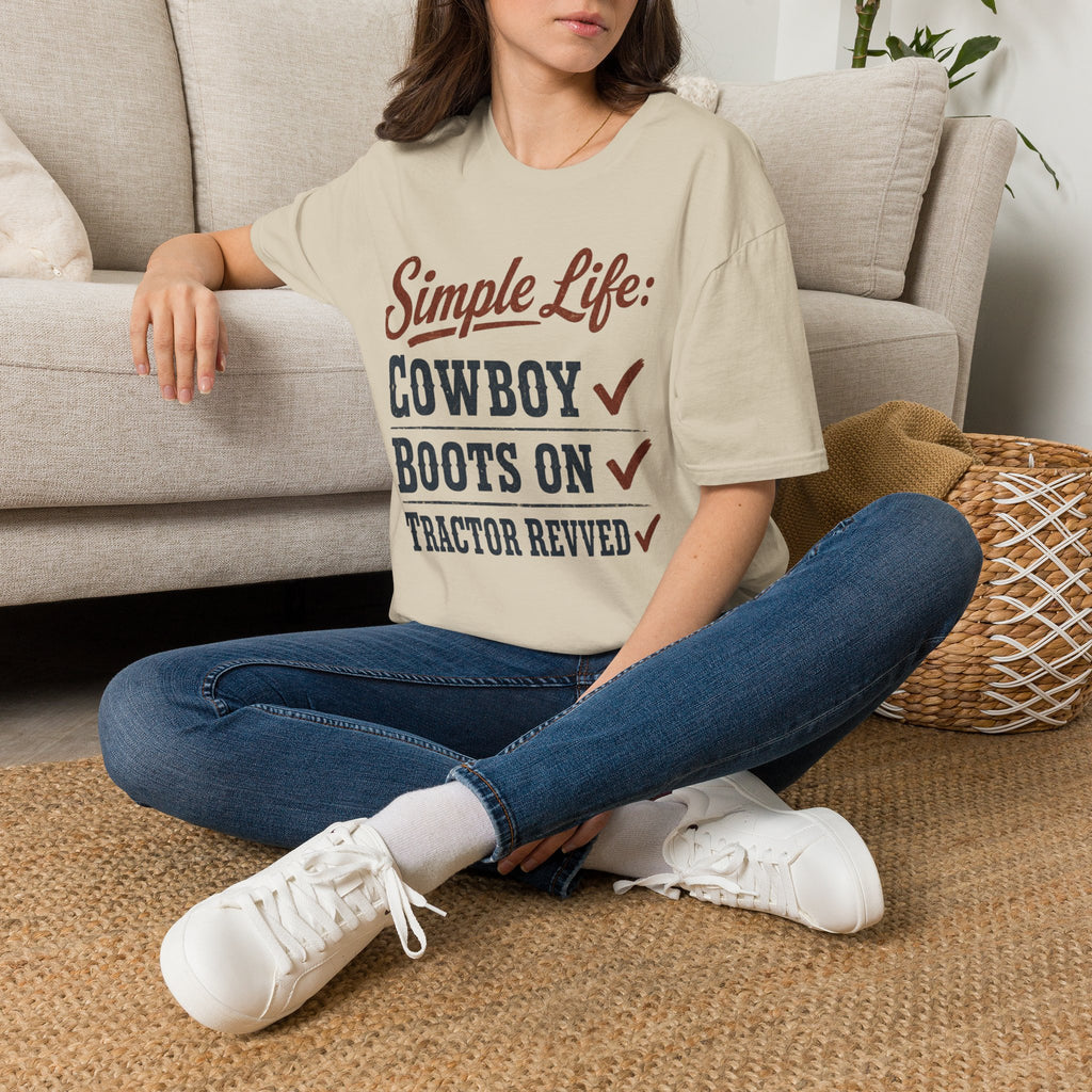 Simple Life: Cowboy T-Shirt — Graphic Western Tee for Ranchers & Country Lovers