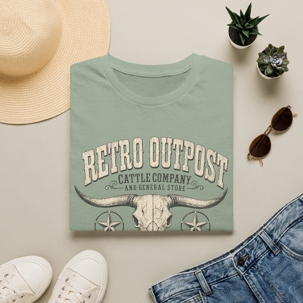 Retro Outpost T-Shirt — Vintage Cattle Company Skull Design