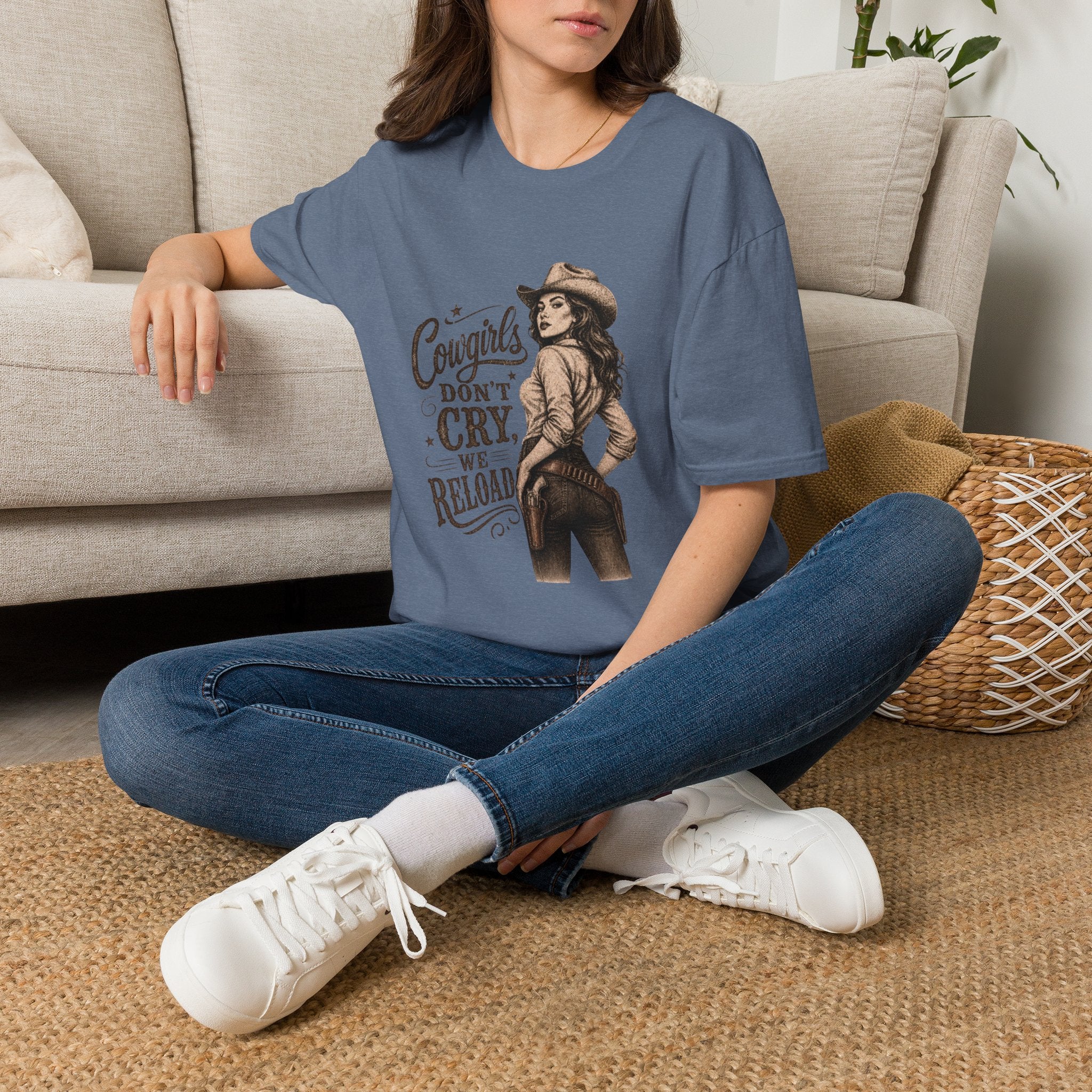 Cowgirls Don’t Cry Graphic Tee — Retro Western Cowgirl Shirt