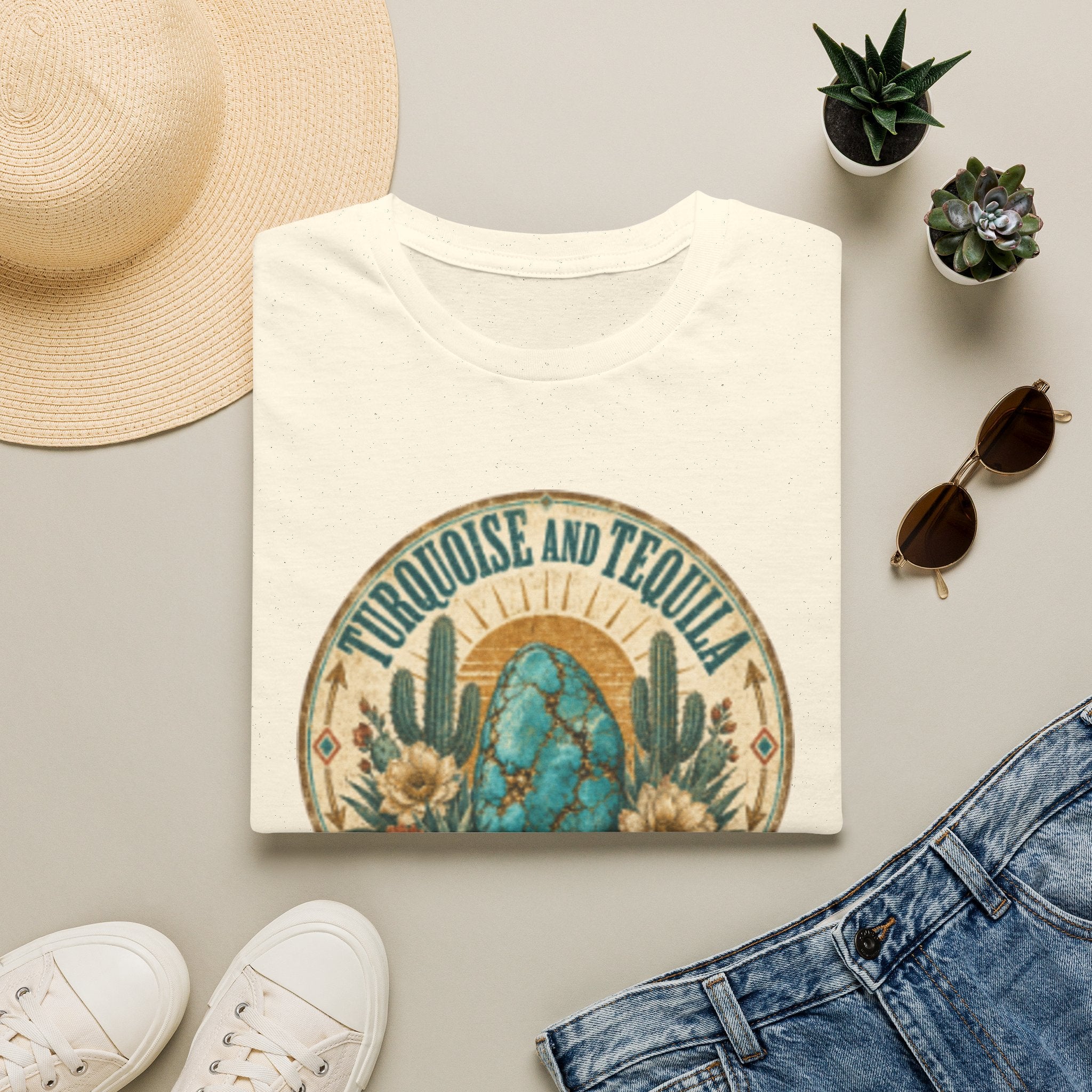 Turquoise & Tequila T-Shirt — Good for the Soul Desert Cactus Graphic