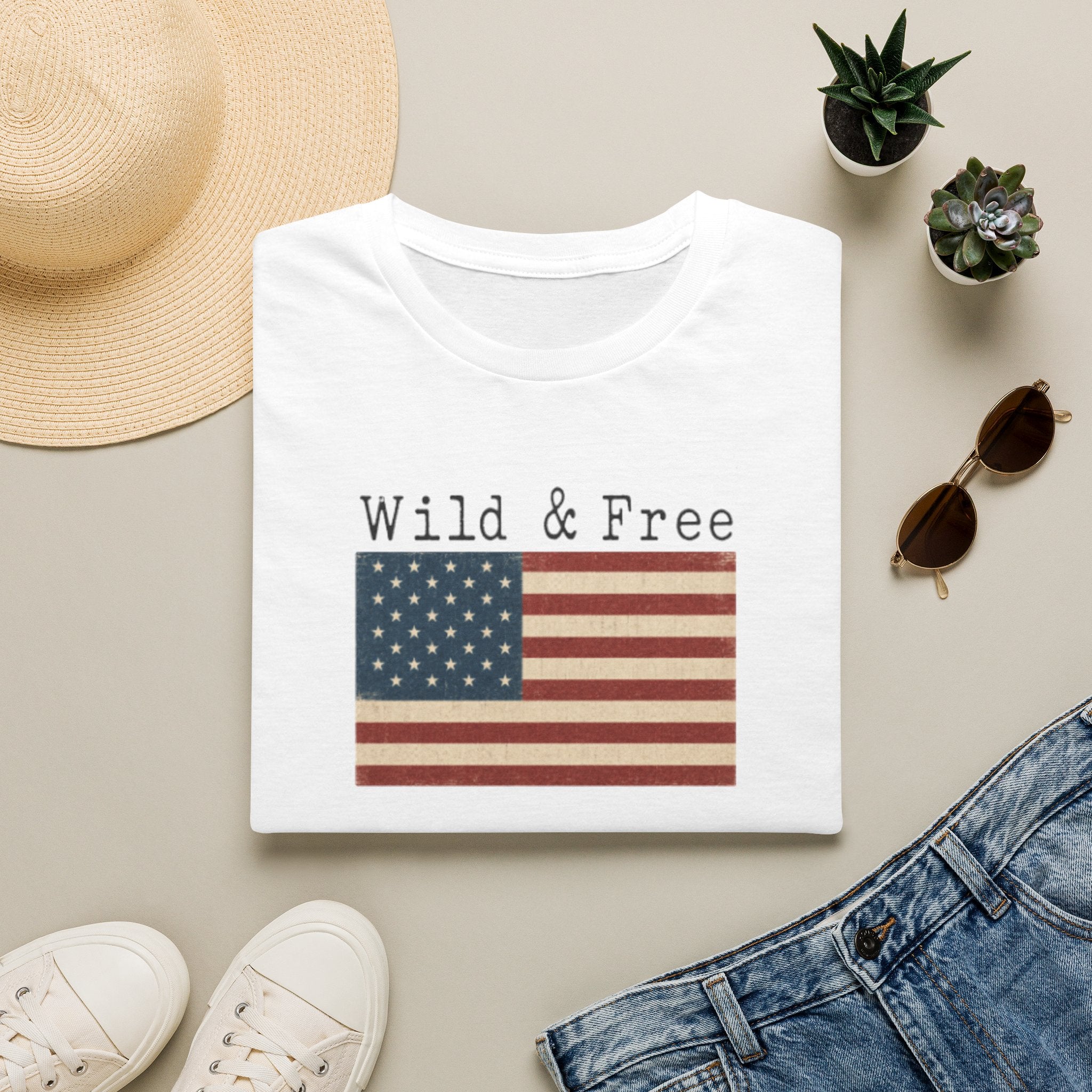 Wild & Free American Flag T-Shirt