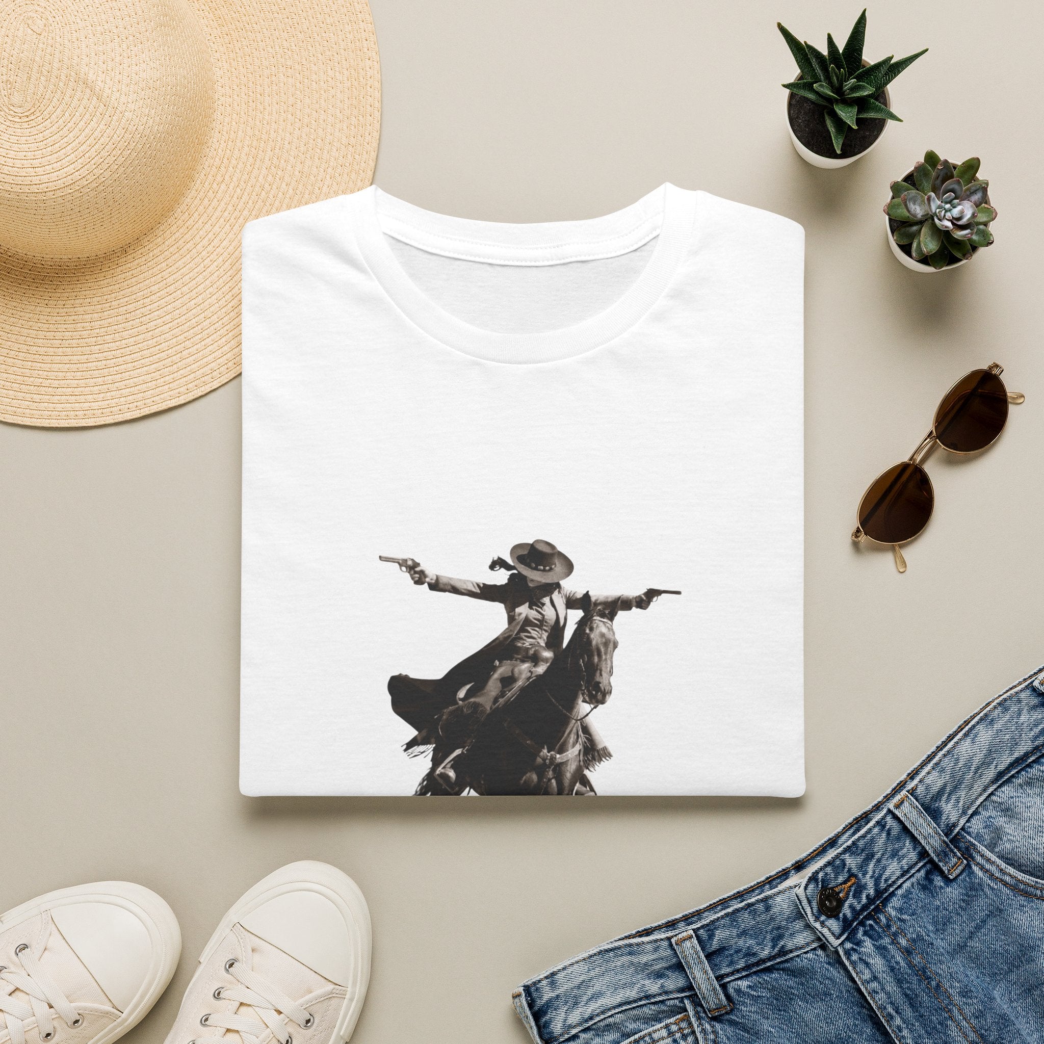 Cowgirl Rider T‑Shirt — Vintage Western Rodeo Print