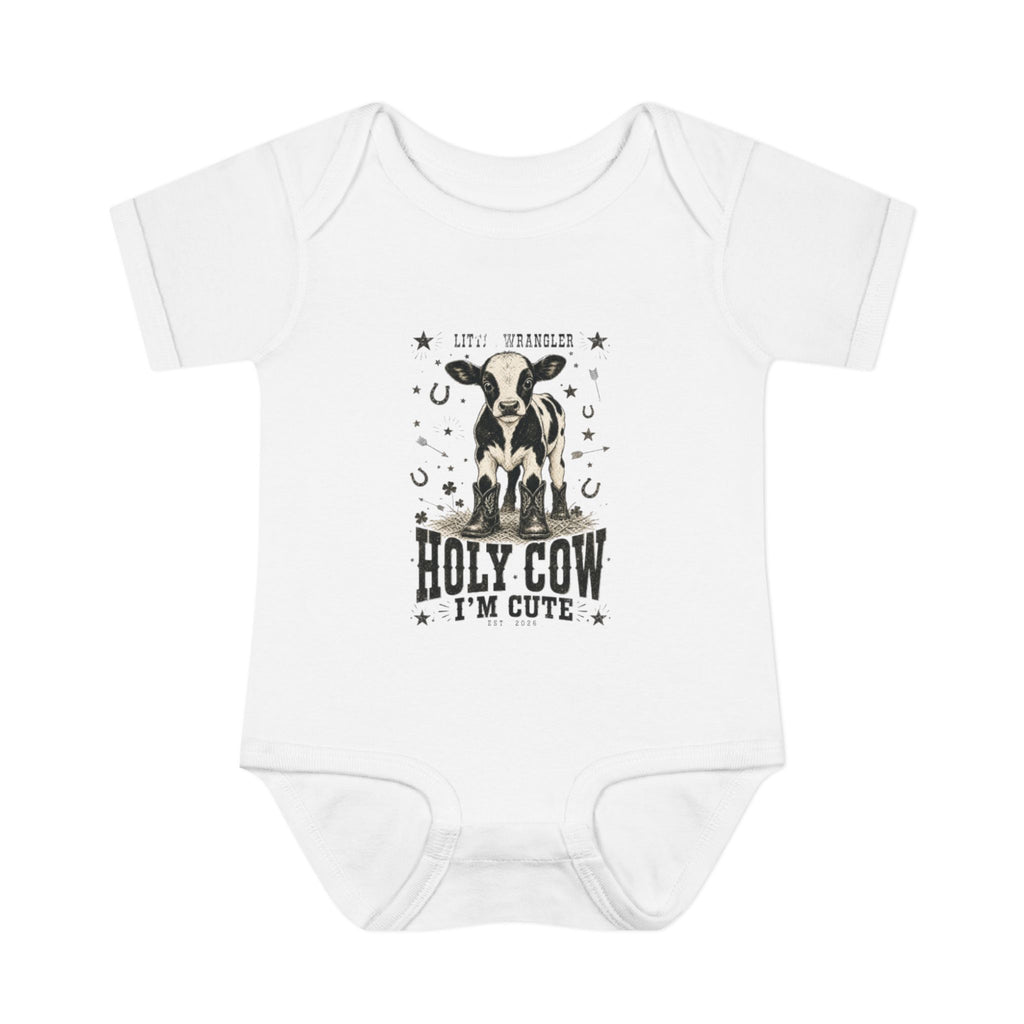 “Holy Cow I’m Cute” Graphic Baby Onesie