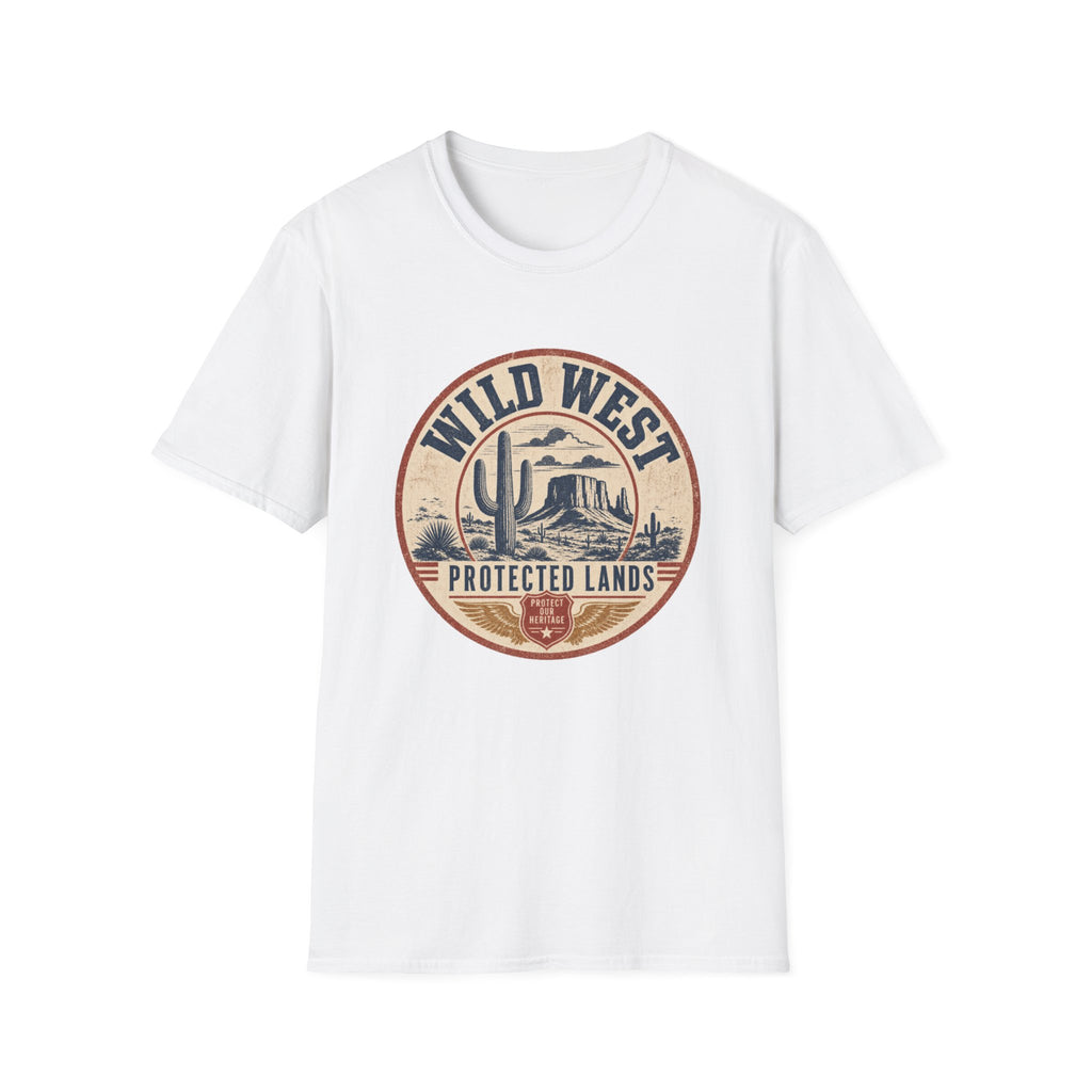 Wild West Vintage T-Shirt — "Wild West Protected Lands" Desert Cactus Graphic