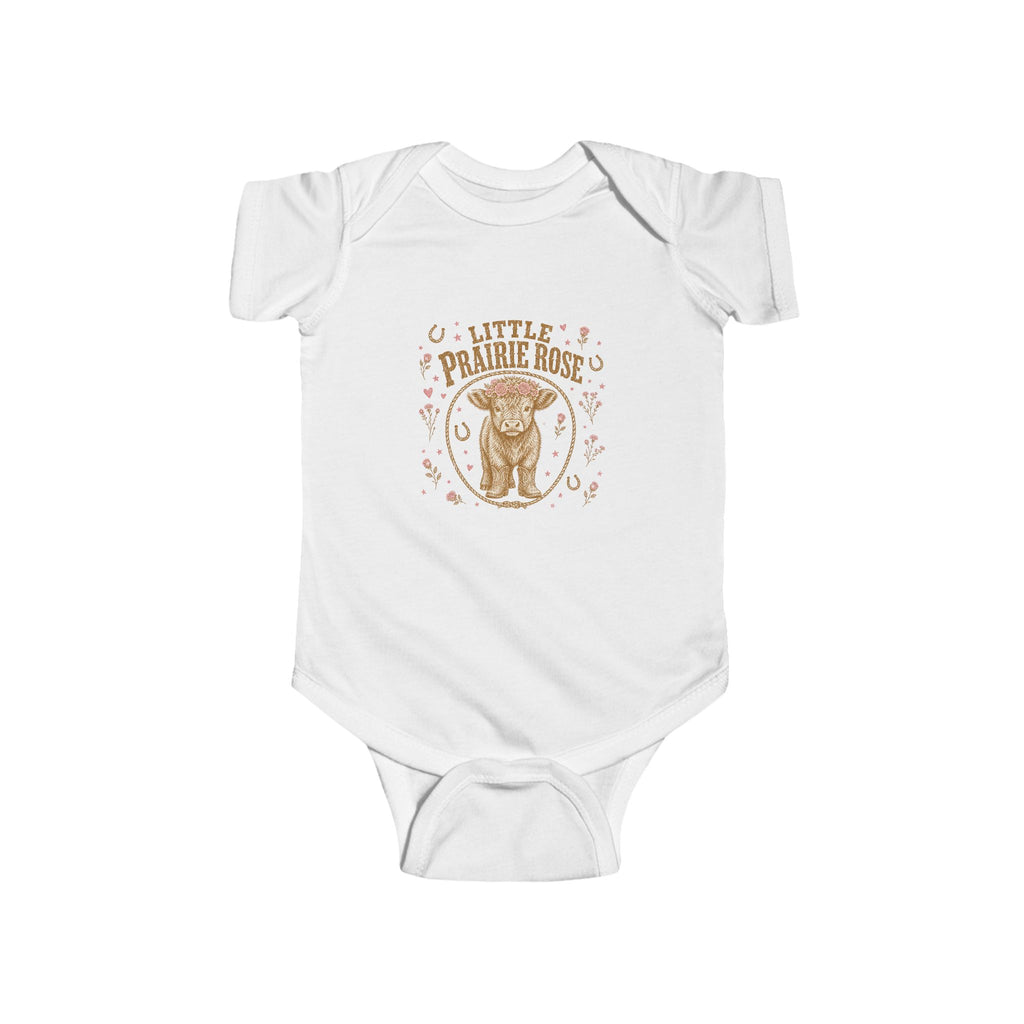 Infant Bodysuit — "Little Prairie Rose" Baby Onesie with Vintage Fox Illustration