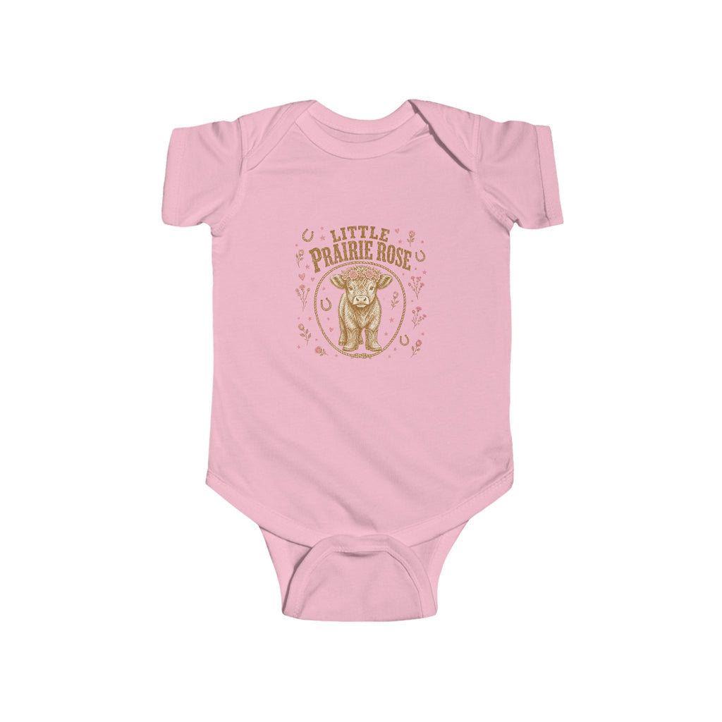 Infant Bodysuit — "Little Prairie Rose" Baby Onesie with Vintage Fox Illustration