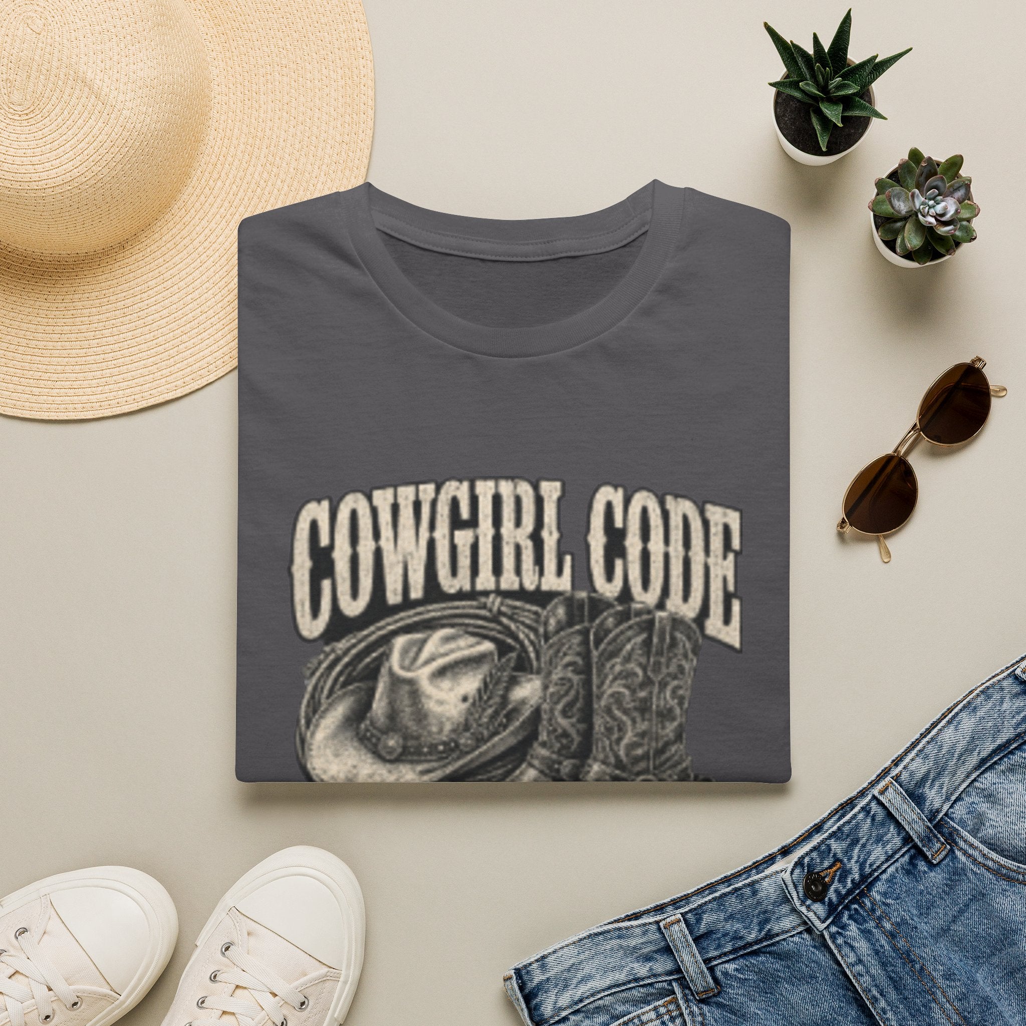 Cowgirl Code T-Shirt — Vintage Western 'Live By It' Graphic Tee
