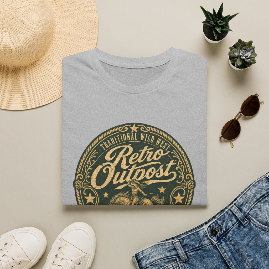 Retro Outpost T‑Shirt — Vintage Wild West Badge Graphic