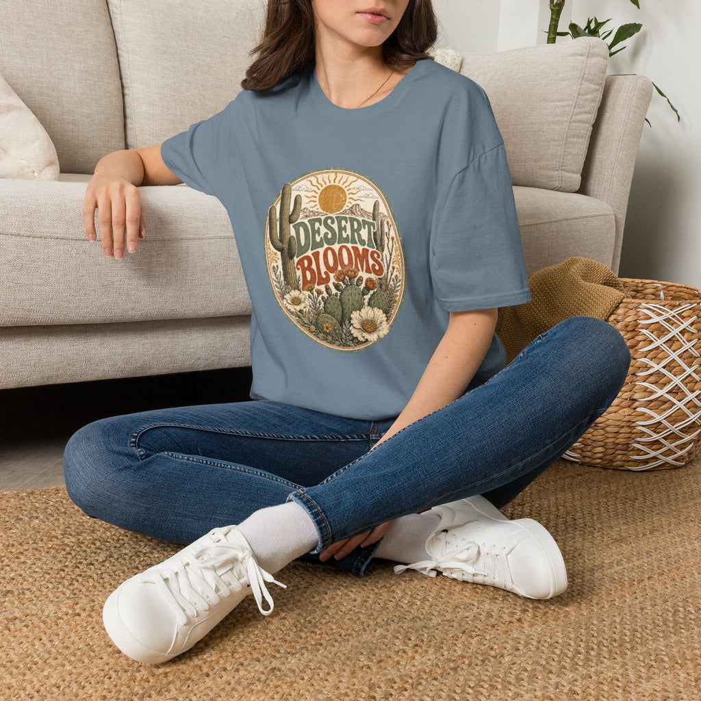 Desert Blooms T-Shirt — Vintage Southwestern Cactus Floral Graphic
