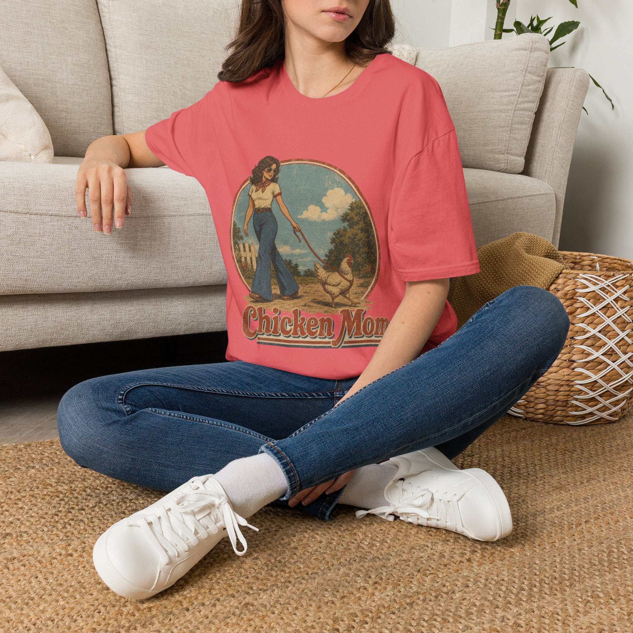 Chicken Mom T-Shirt — Vintage Farmwife Graphic Tee