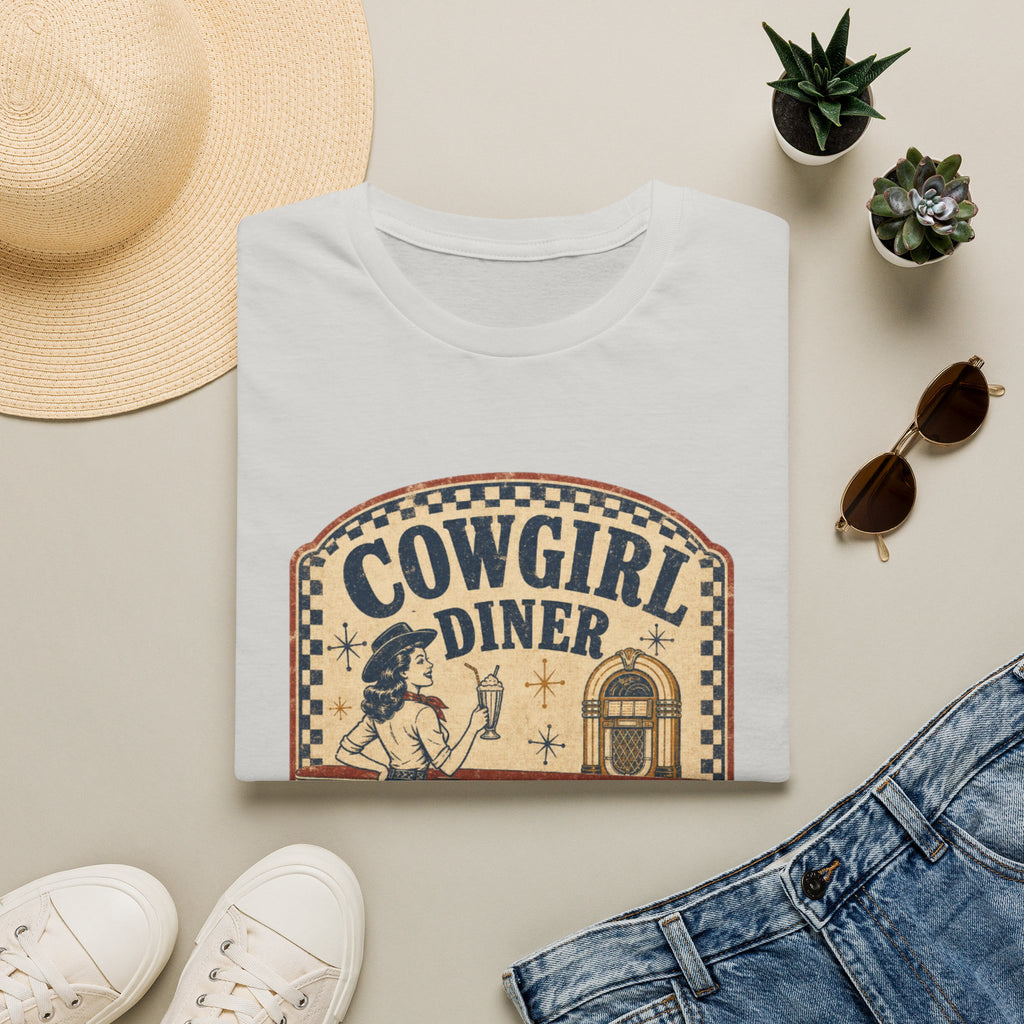 Cowgirl Diner Vintage Tee — Retro Western 'Cowgirl Diner' Graphic T-Shirt