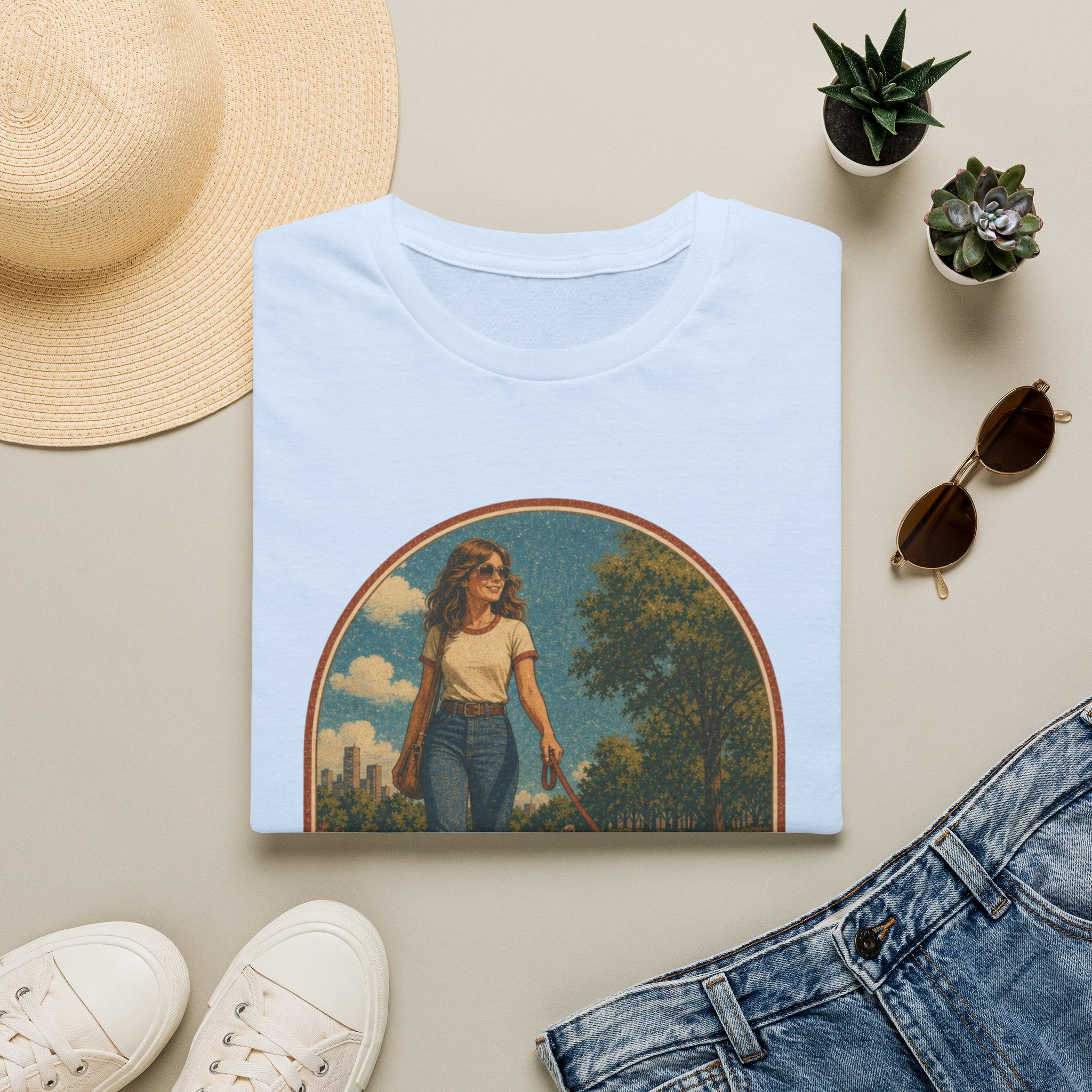 Retro 'Cat Mom' T-Shirt — Vintage Woman & Cat Graphic