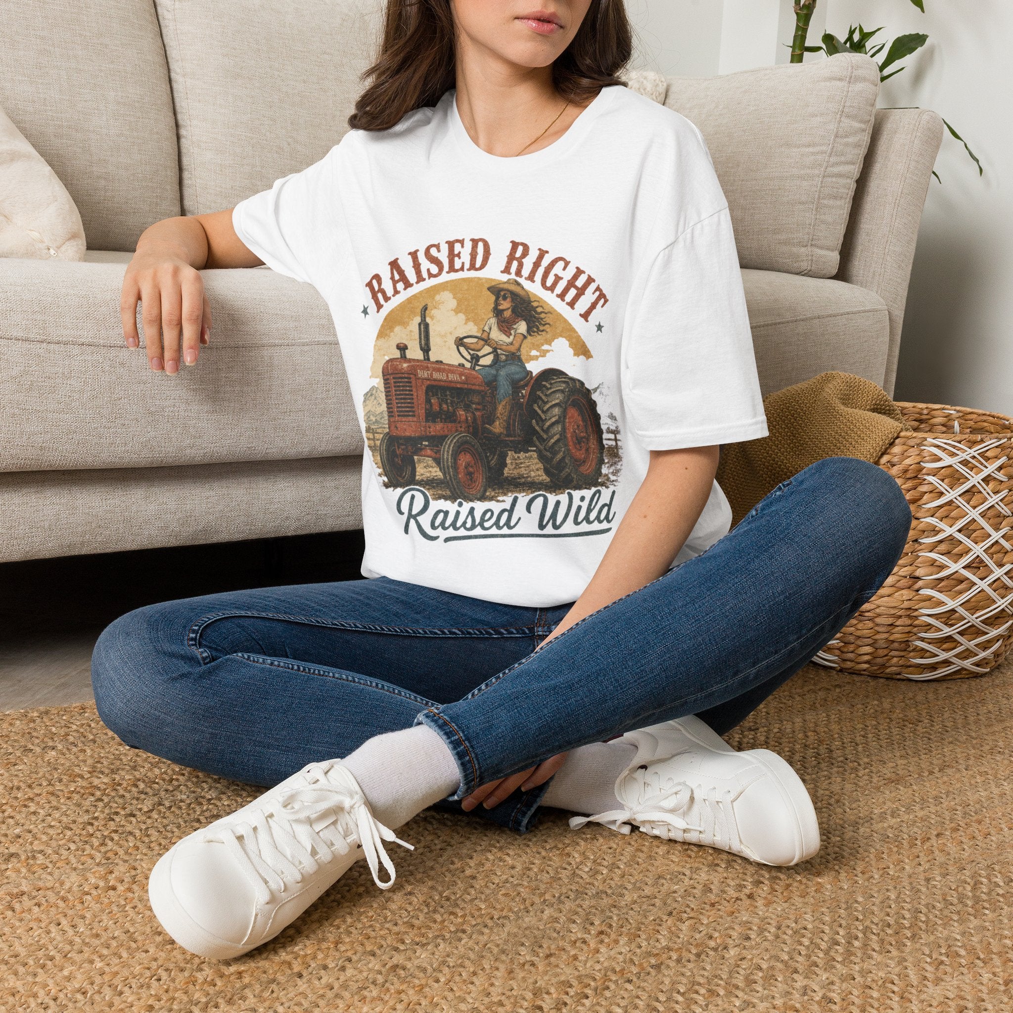 Raised Right Raised Wild Tractor T-Shirt — Vintage Country Farm Graphic Tee