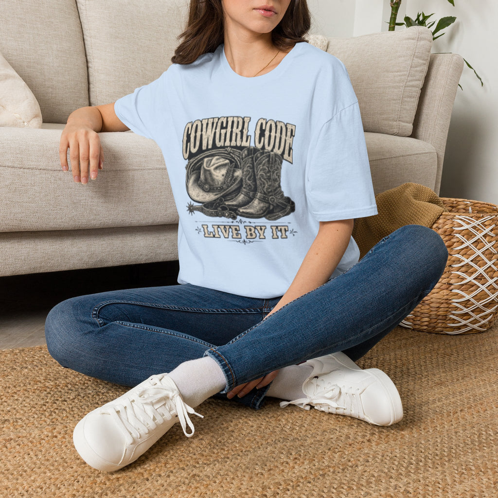 Cowgirl Code T-Shirt — Vintage Western 'Live By It' Graphic Tee