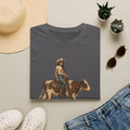 Cowgirl Riding Longhorn T-Shirt — Western Rodeo Graphic Tee