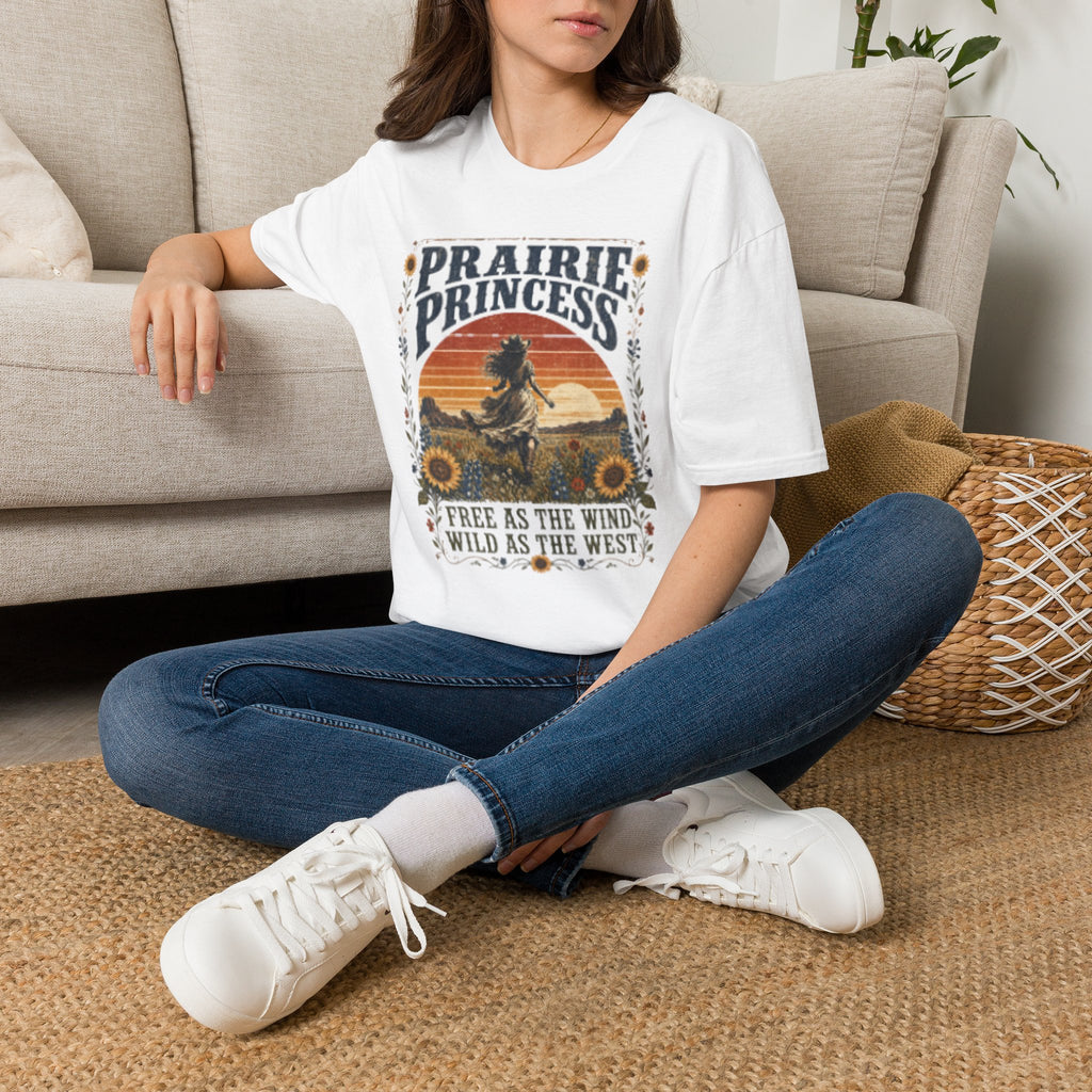 Prairie Princess T-Shirt — Vintage Sunset Cowgirl Tee
