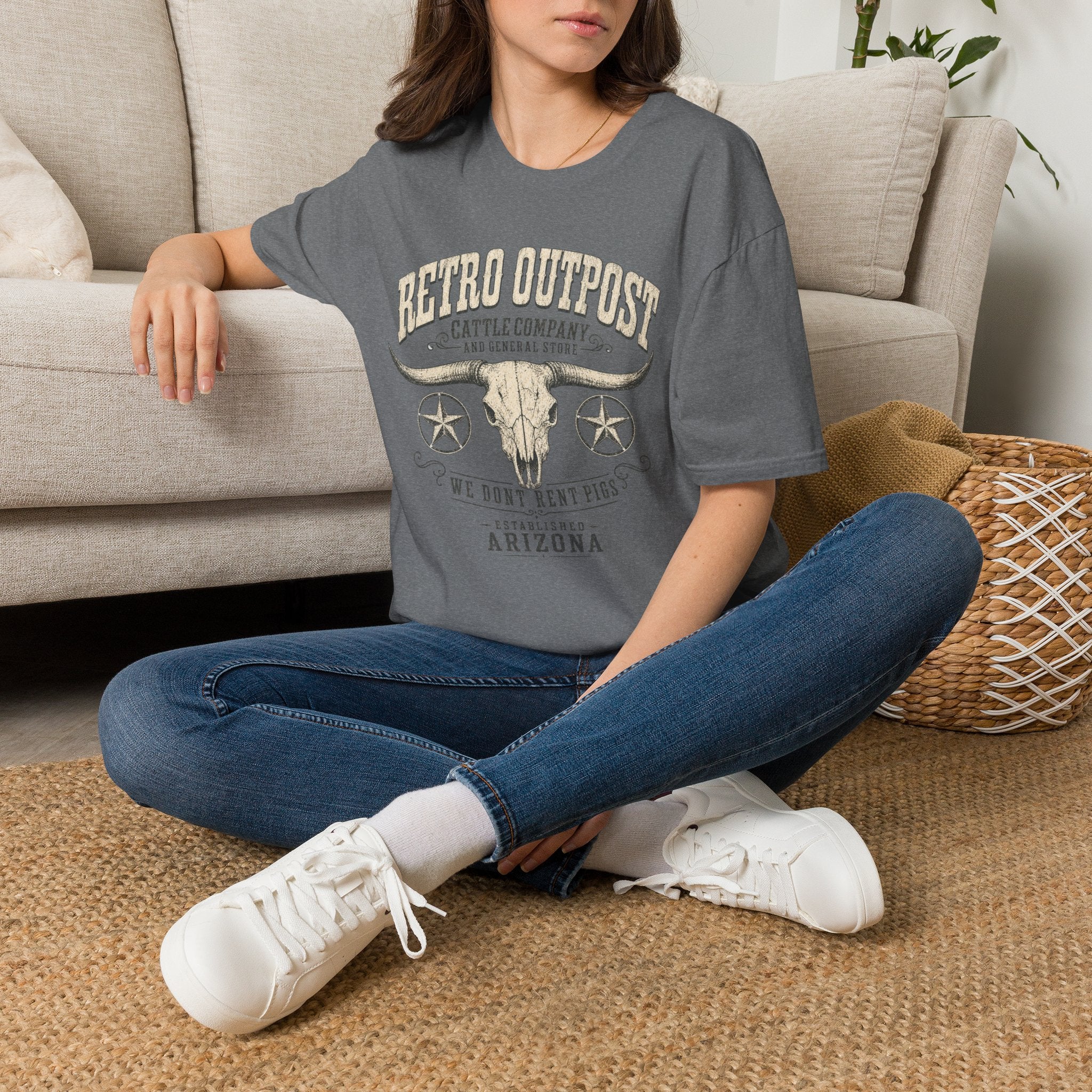Retro Outpost T-Shirt — Vintage Cattle Company Skull Design