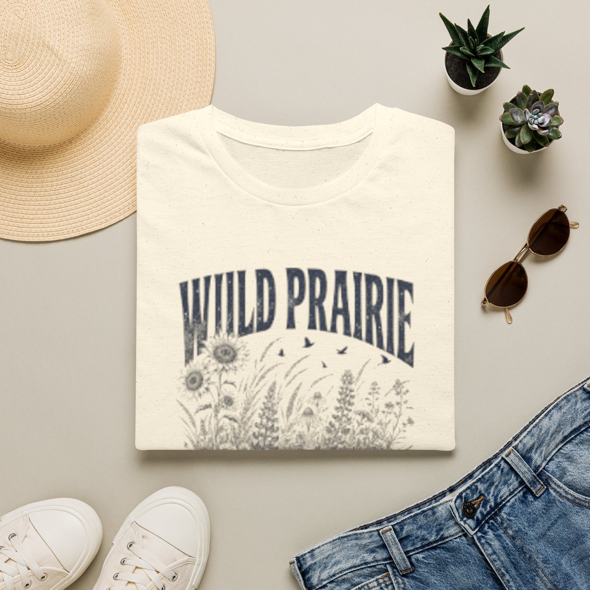 Wild Prairie T-Shirt — Vintage Floral 'Where the Heart Roams Free' Tee