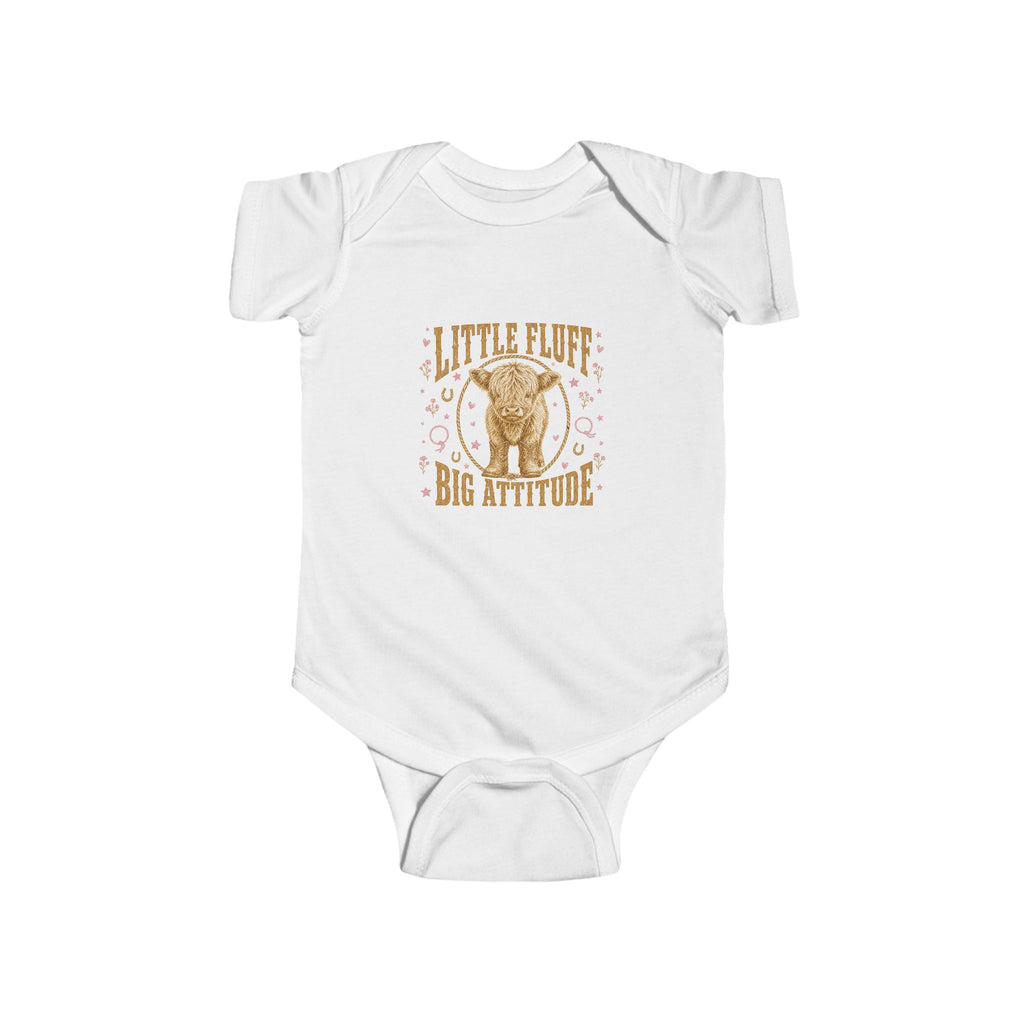 Infant Bodysuit — "Little Flute, Big Attitude" Elephant Graphic Baby One-Piece