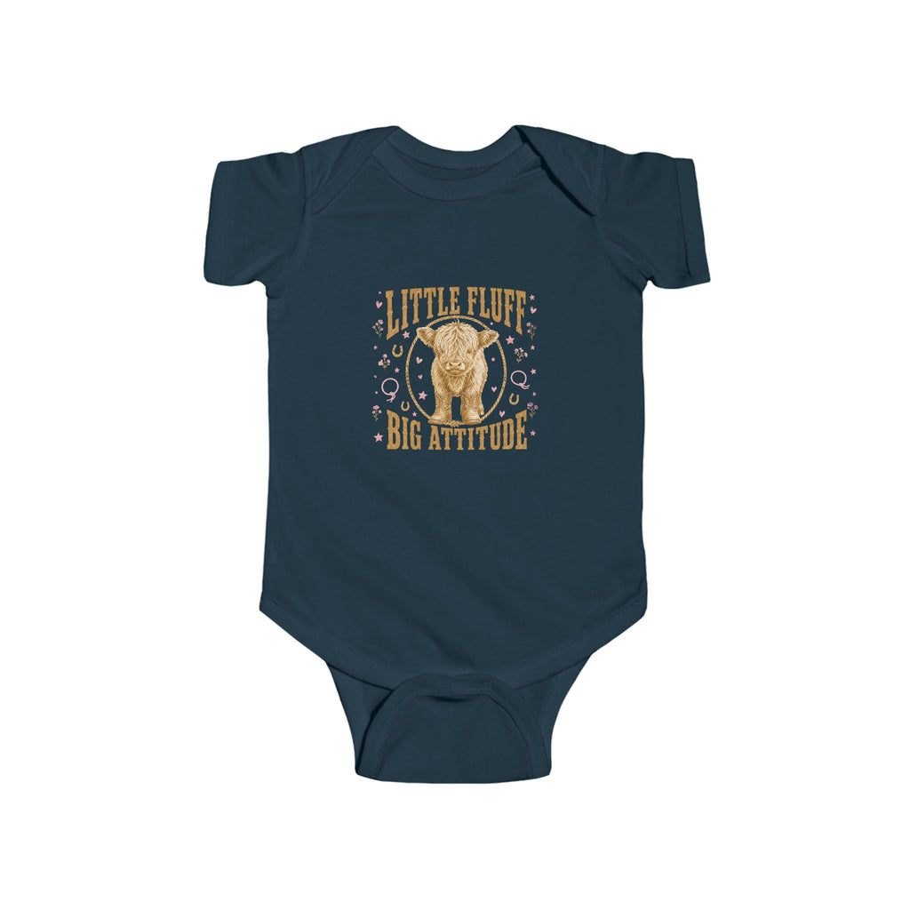 Infant Bodysuit — "Little Flute, Big Attitude" Elephant Graphic Baby One-Piece