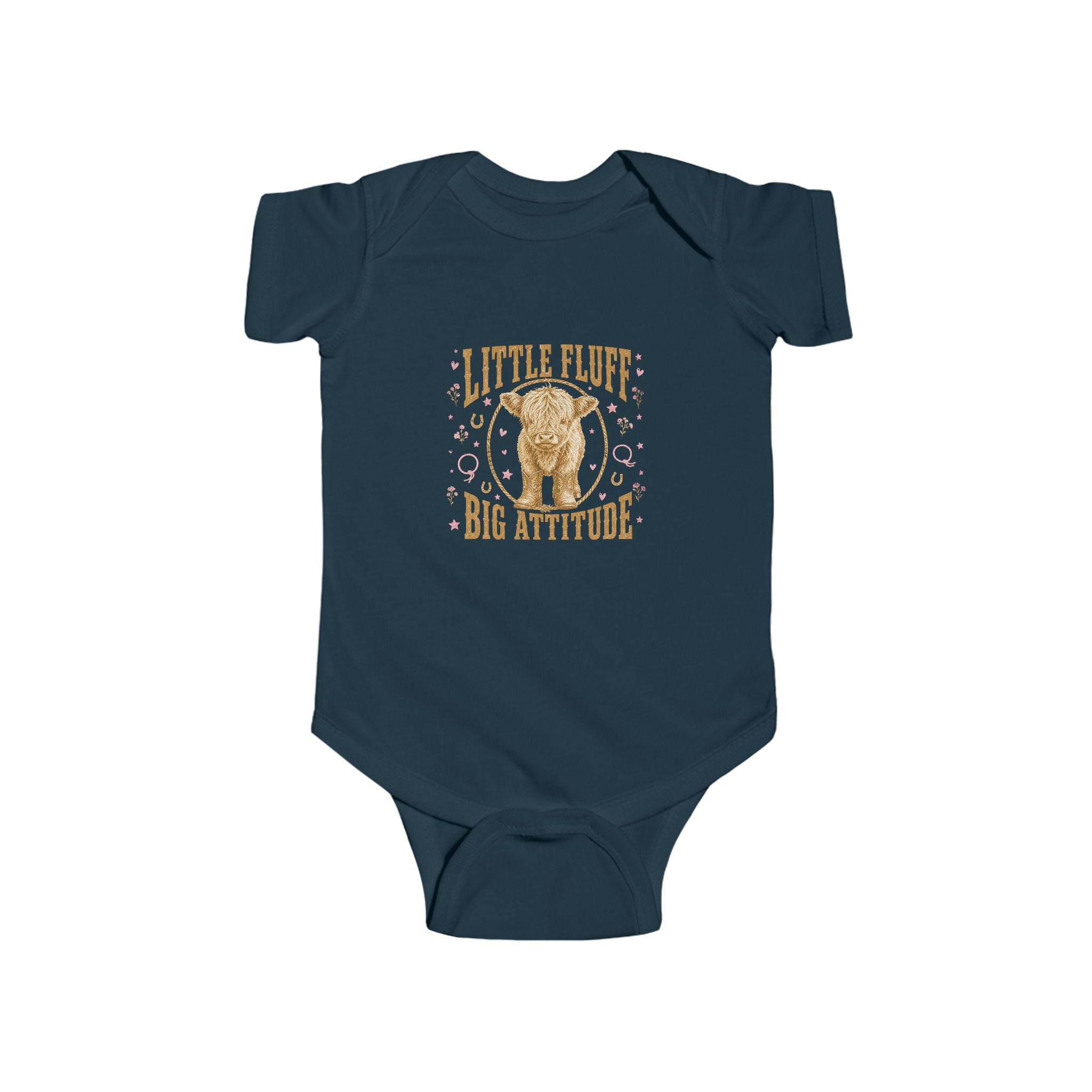 Infant Bodysuit — "Little Flute, Big Attitude" Elephant Graphic Baby One-Piece