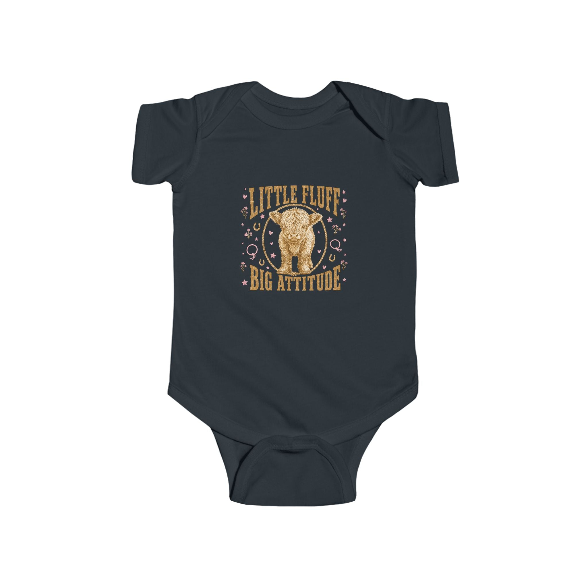Infant Bodysuit — "Little Flute, Big Attitude" Elephant Graphic Baby One-Piece
