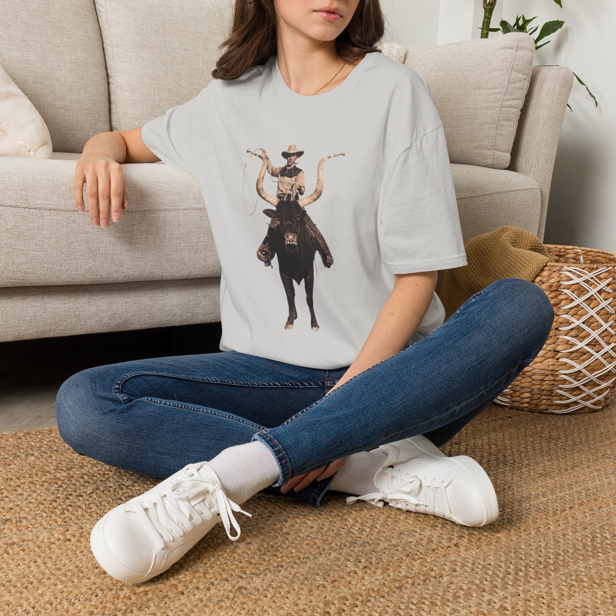 Cowboy Bull Rider T‑Shirt — Vintage Western Rodeo Graphic
