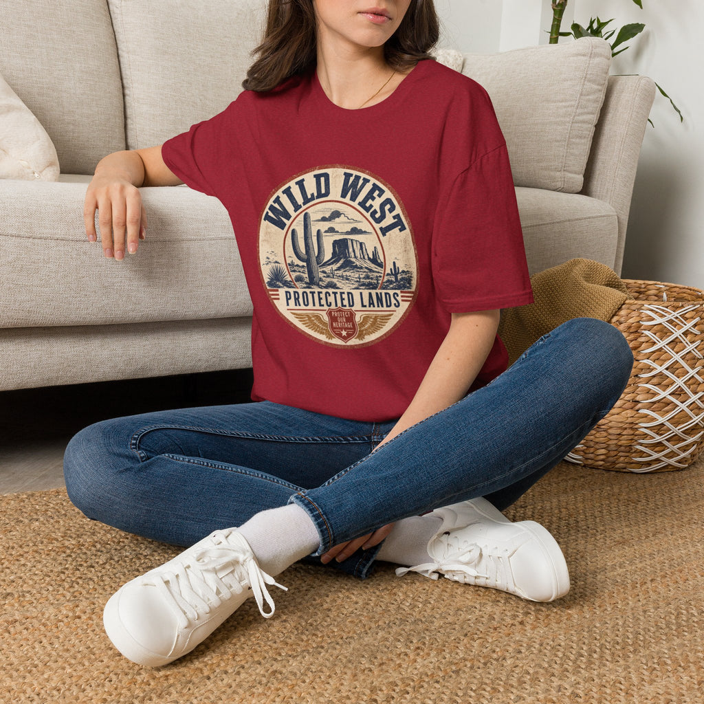 Wild West Vintage T-Shirt — "Wild West Protected Lands" Desert Cactus Graphic