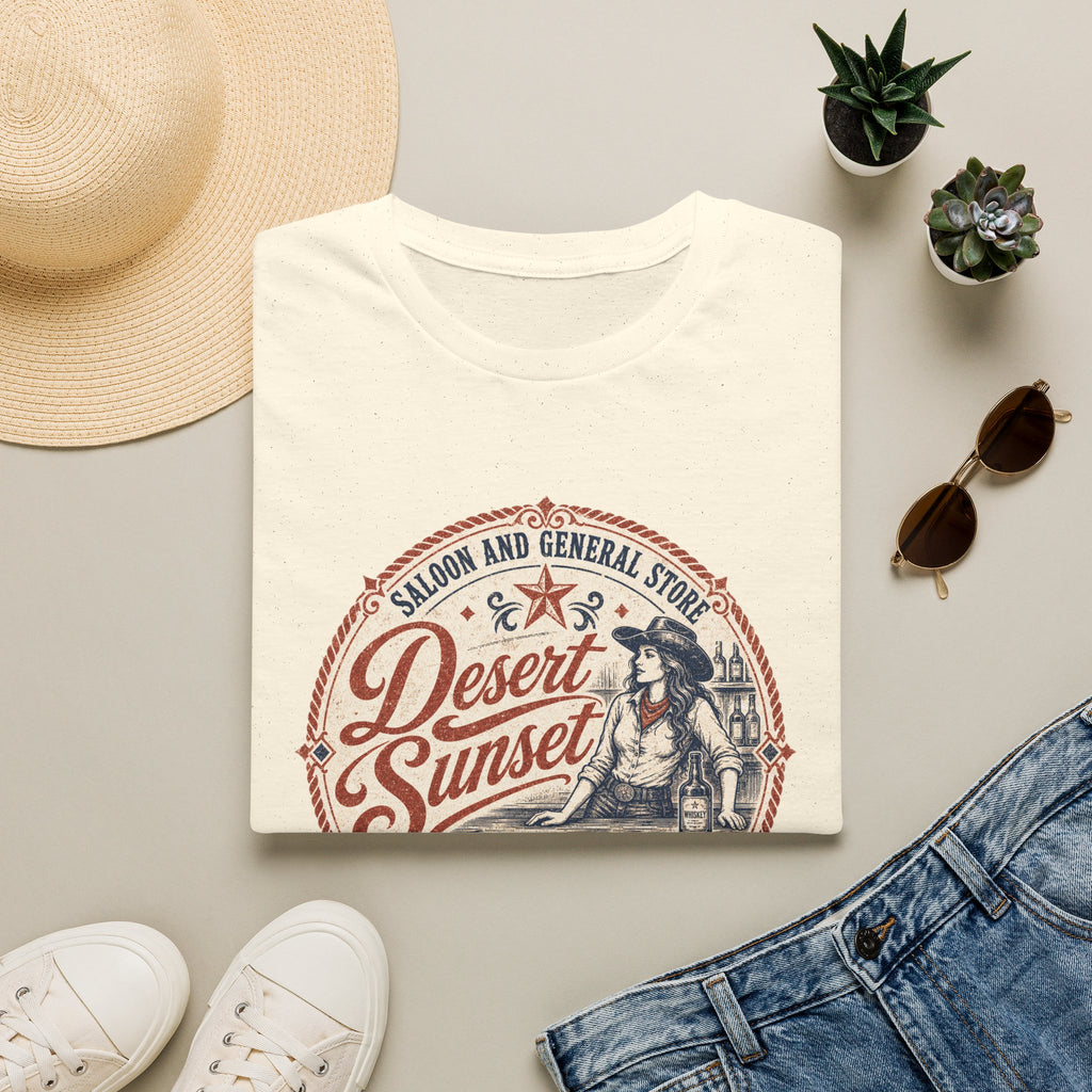 Desert Sunset Saloon T-Shirt — Vintage Western Cowgirl Graphic Tee