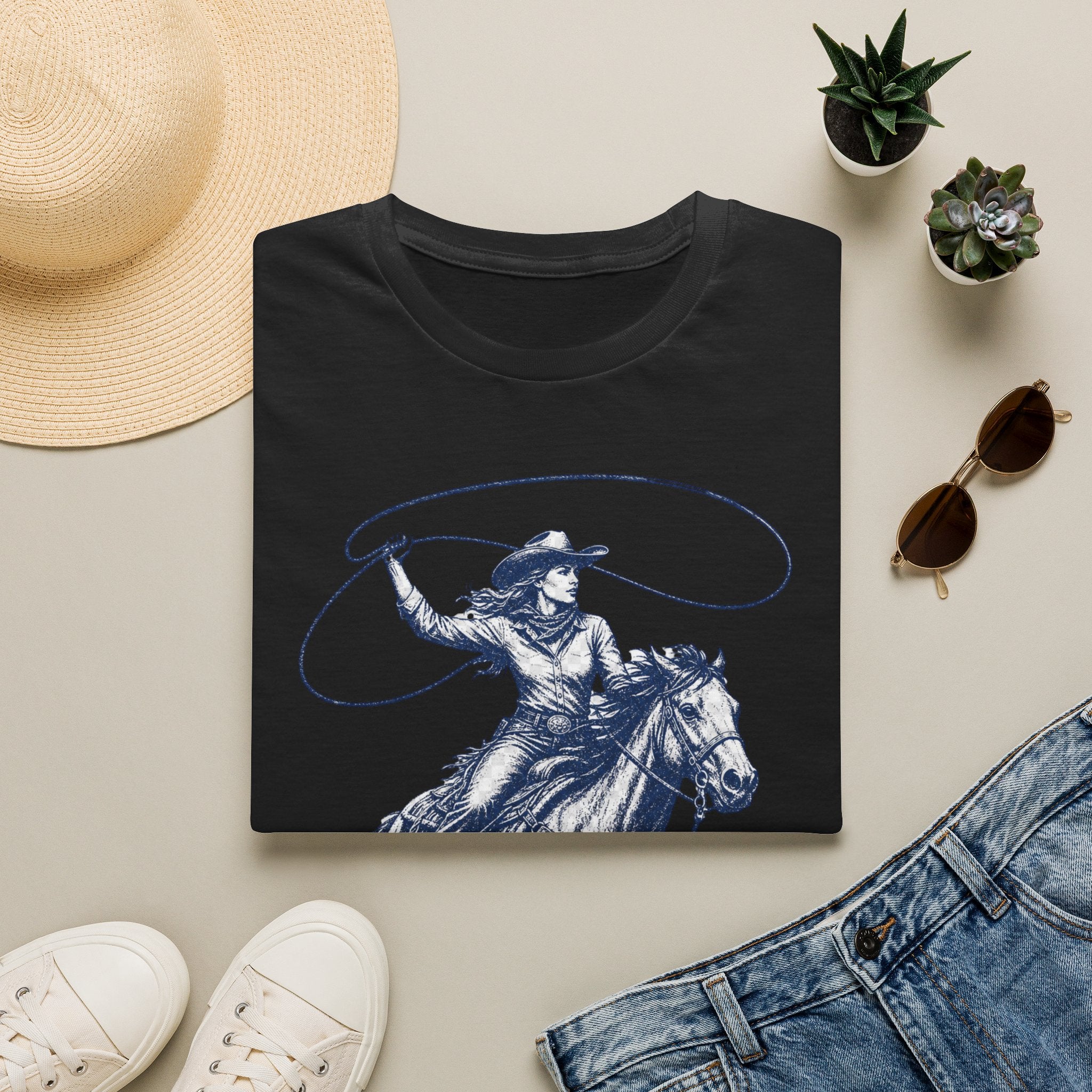 Cowgirl Lasso Tee — Western Horse Riding Graphic T-Shirt
