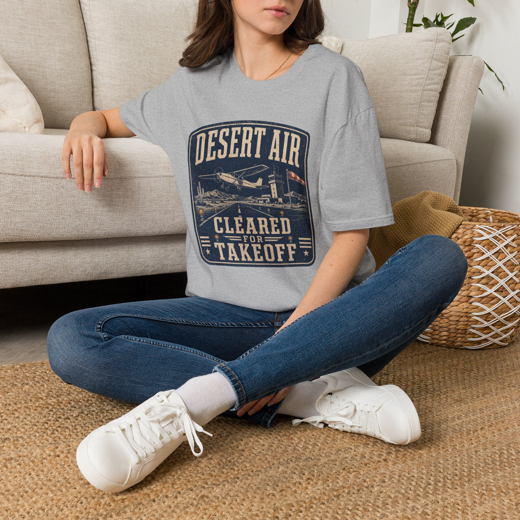 Desert Air Vintage Aviation T-Shirt — "Cleared for Takeoff" Plane Tee