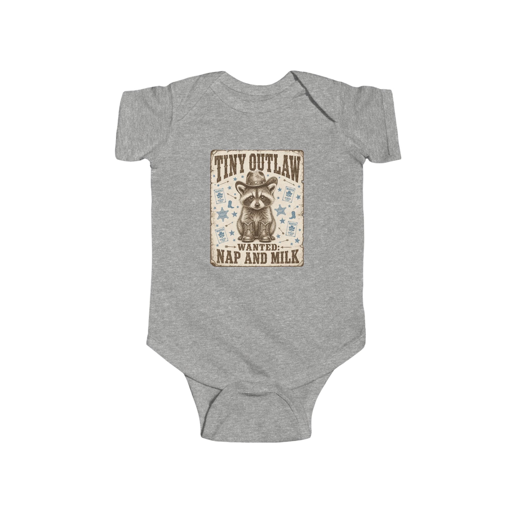Baby Bodysuit - "Tiny Outlaw" Nap and Milk Vintage Western Infant Onesie