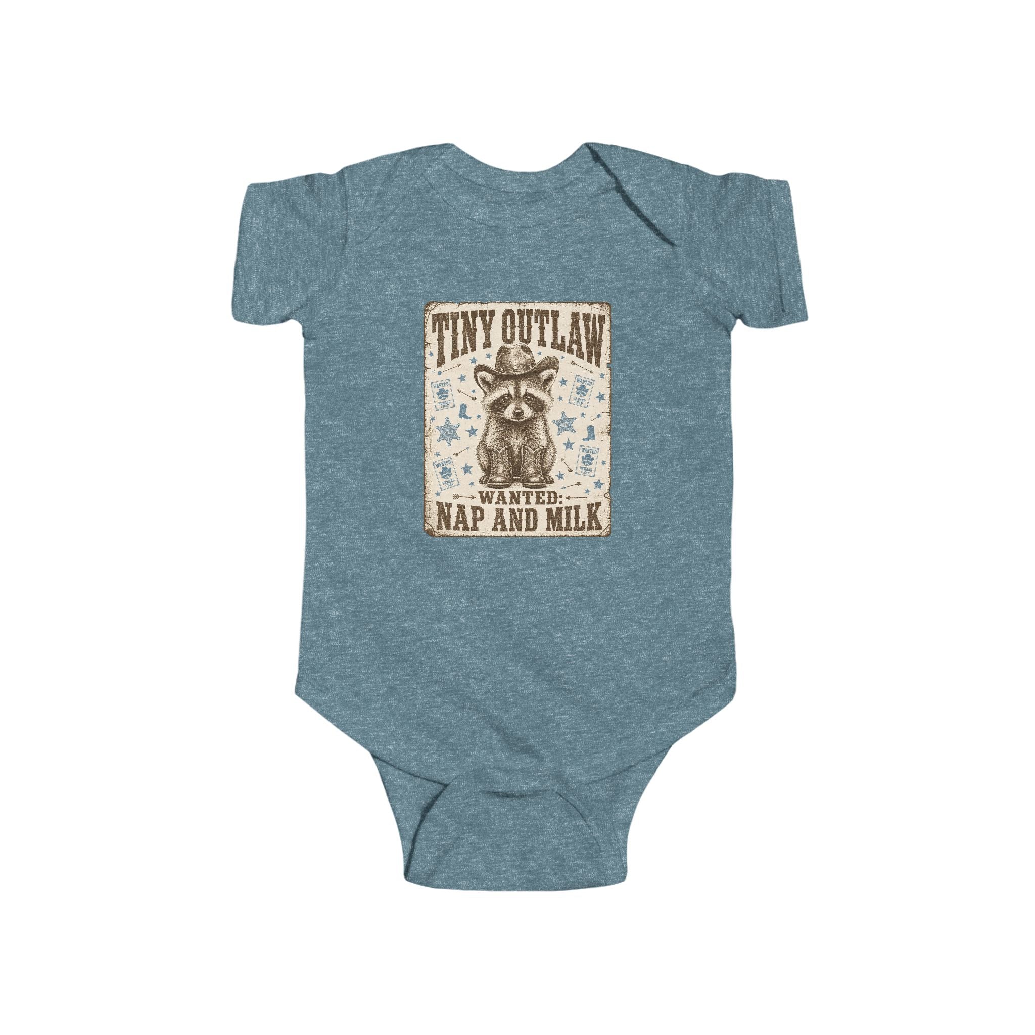 Baby Bodysuit - "Tiny Outlaw" Nap and Milk Vintage Western Infant Onesie
