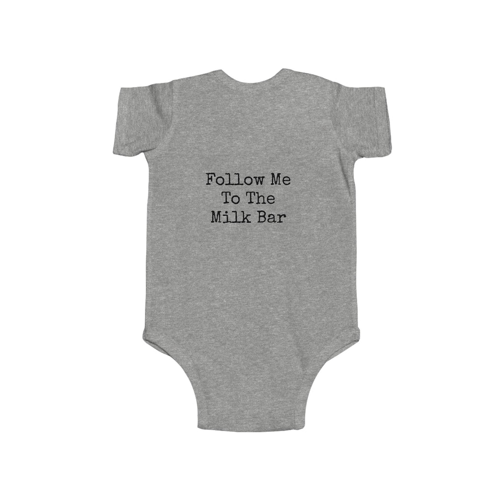Infant Bodysuit – “Little Desert Wanderer” Front & “Follow Me To The Milk Bar” Back Baby Onesie (Cute Western Nursery Gift)