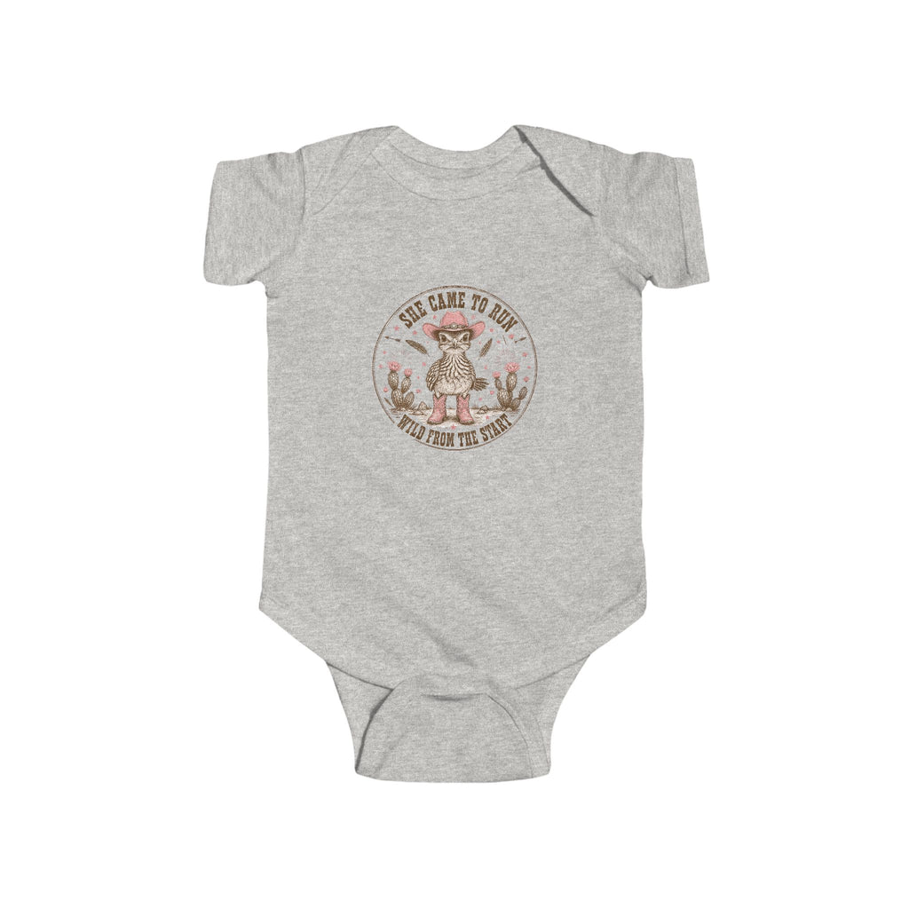 Baby Bodysuit — "She Came To Mom With Daddy's Eyes" Western Floral Infant Onesie