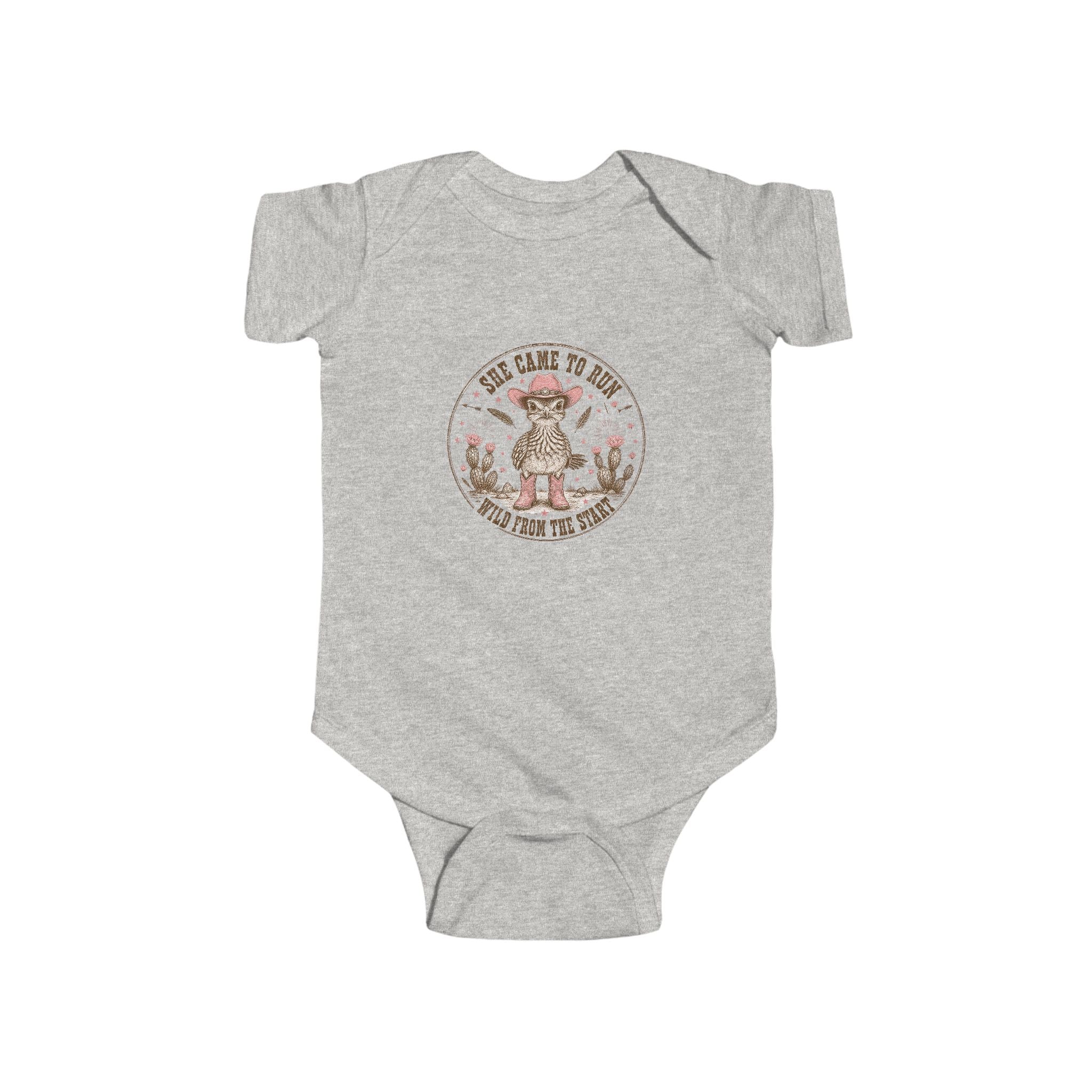 Baby Bodysuit — "She Came To Mom With Daddy's Eyes" Western Floral Infant Onesie